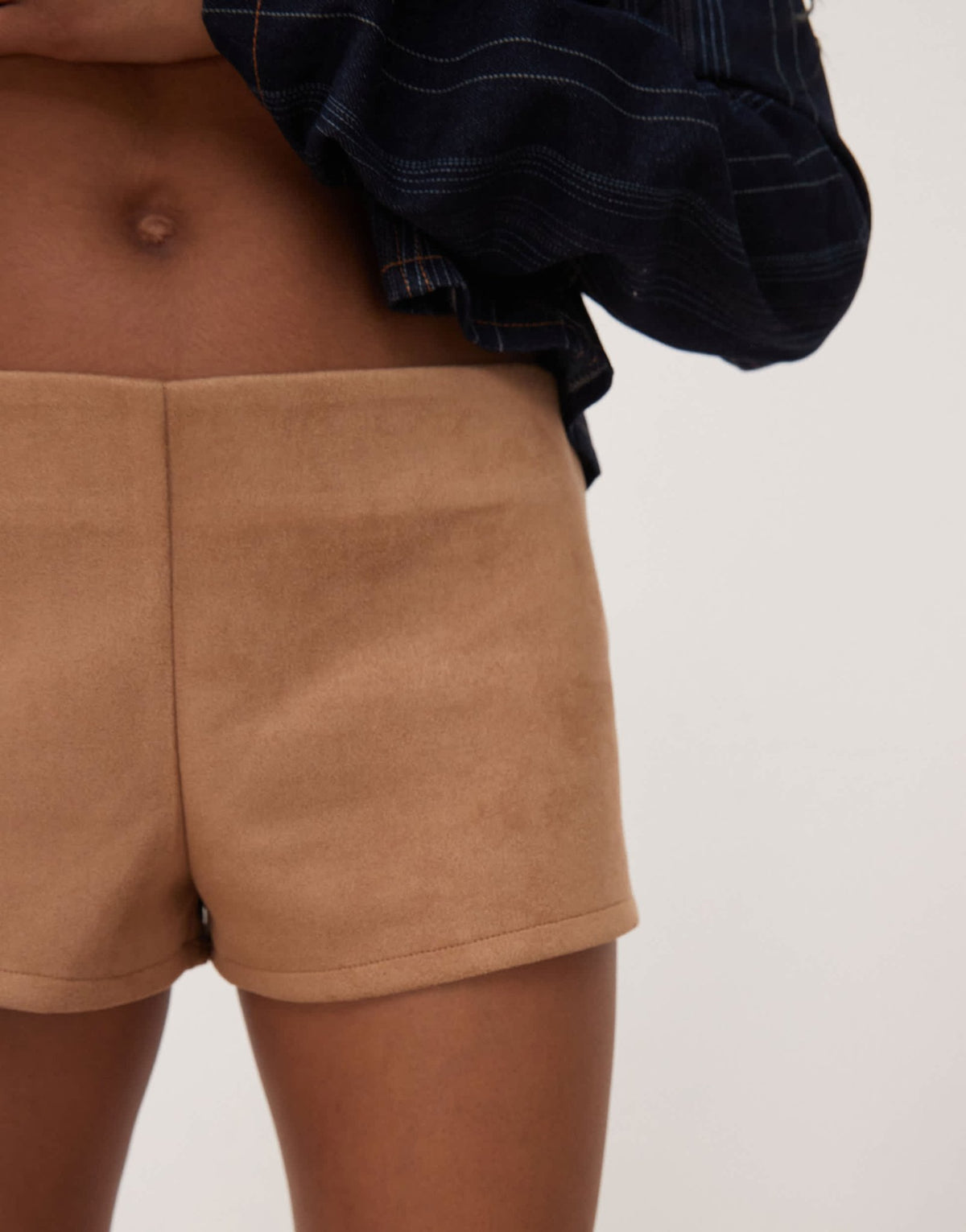 Lioness Sun Drenched faux suede low waisted micro shorts in camel - ASOS Sample Sale