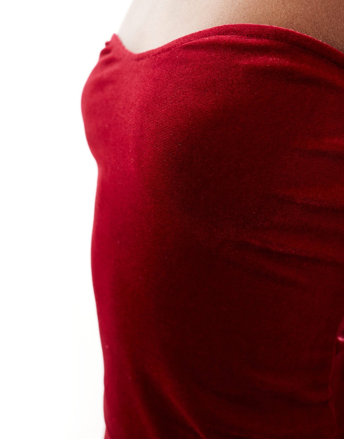 Lioness velour bandeau top co-ord in burgundy - ASOS Sample Sale