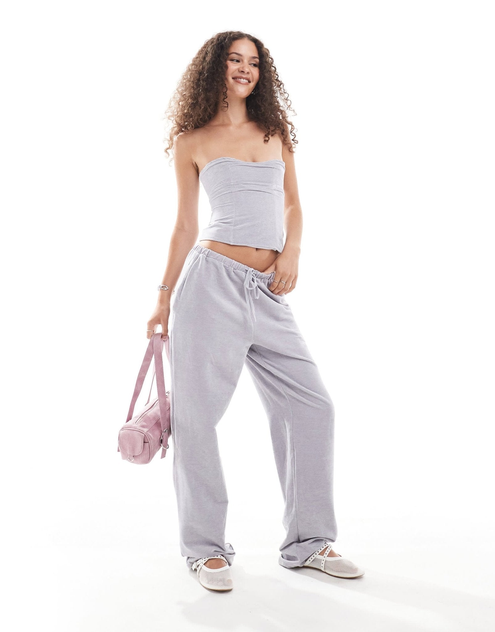 Lioness velour bandeau top co - ord in light blue - ASOS Sample Sale
