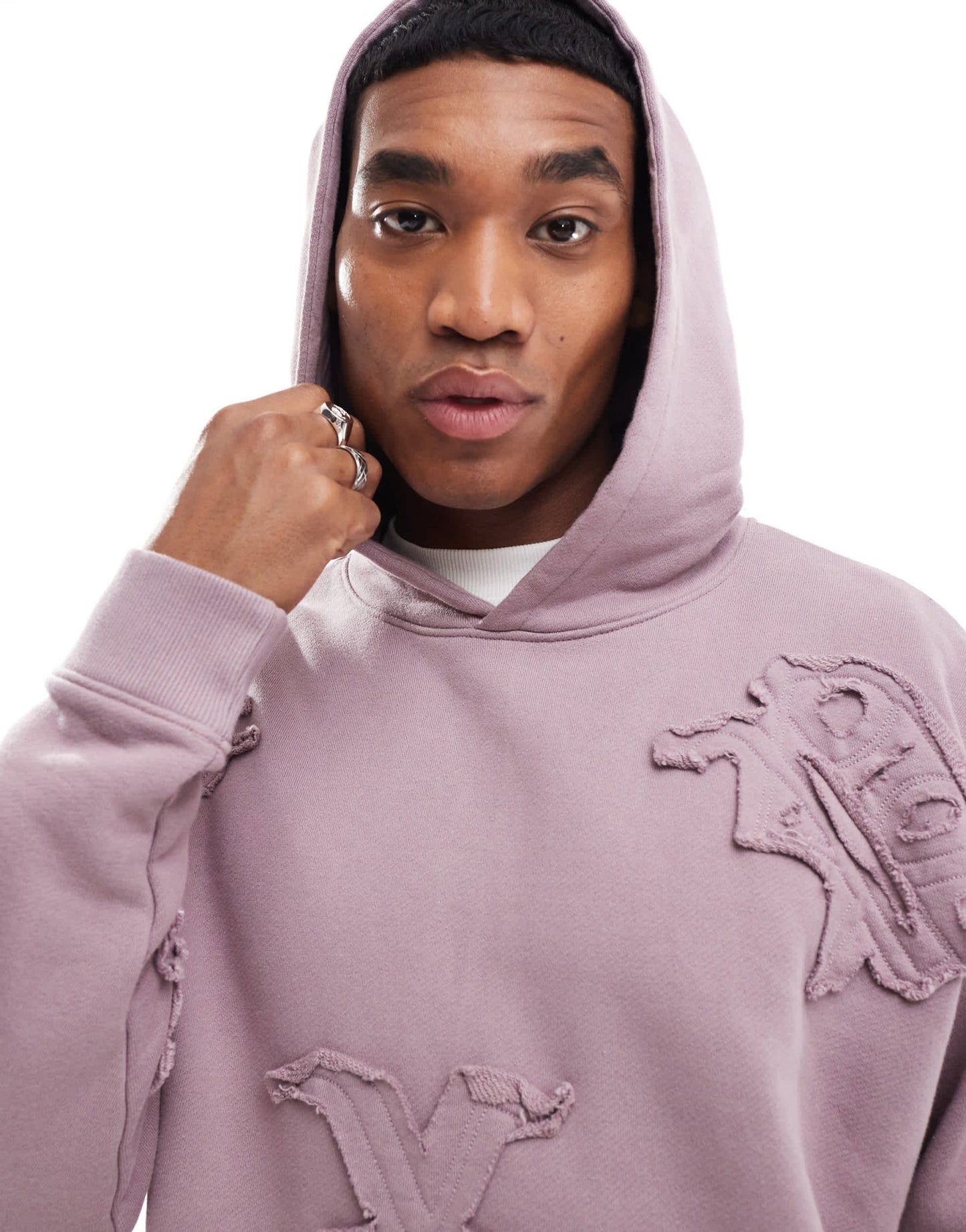 Liquor N Poker allover motif hoodie co - ord in berry mix - ASOS Sample Sale