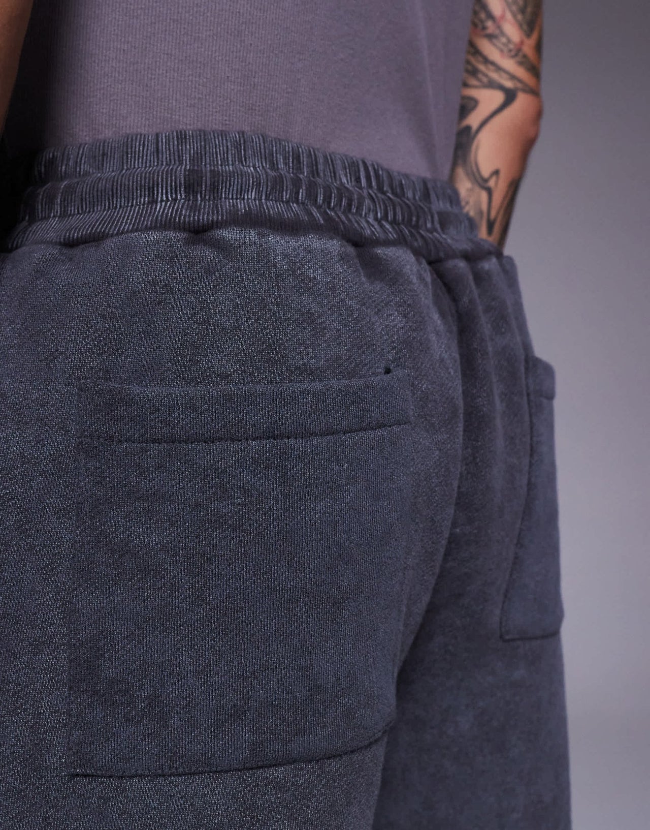 Liquor N Poker applique patch and stud logo jersey shorts in grey - ASOS Sample Sale