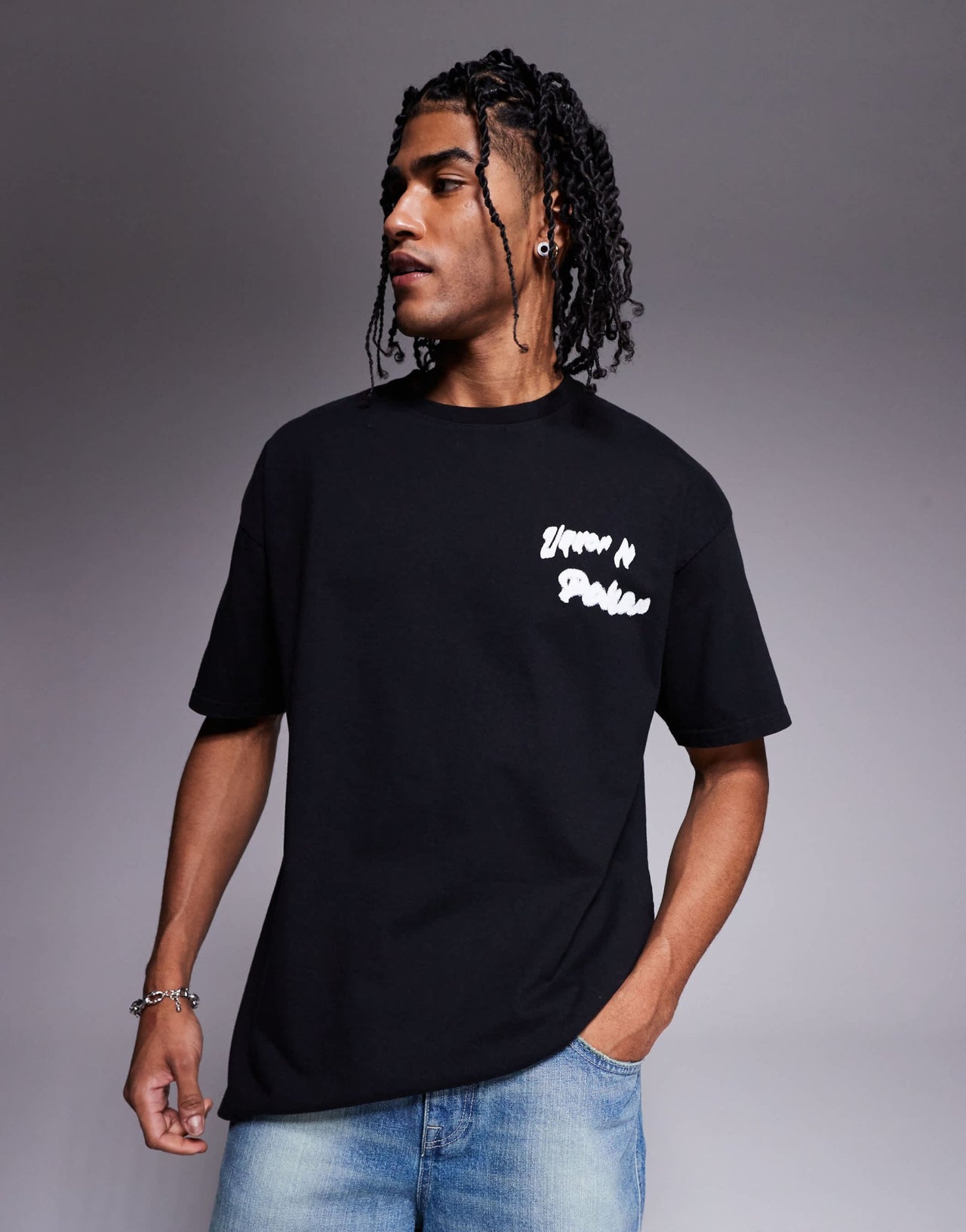 Liquor N Poker oversized bird graphic back print t-shirt in black - ASOS Sample Sale