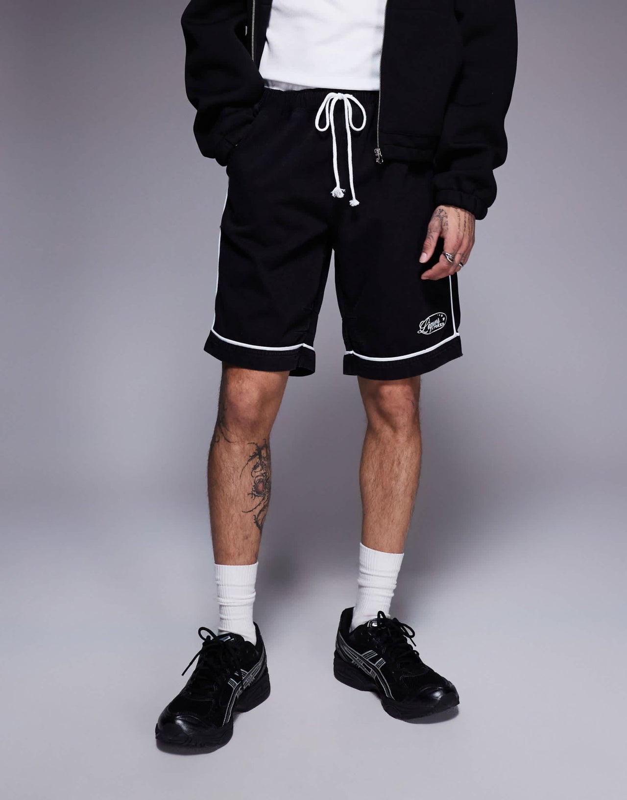 Liquor N Poker varsity shorts in black - ASOS Sample Sale
