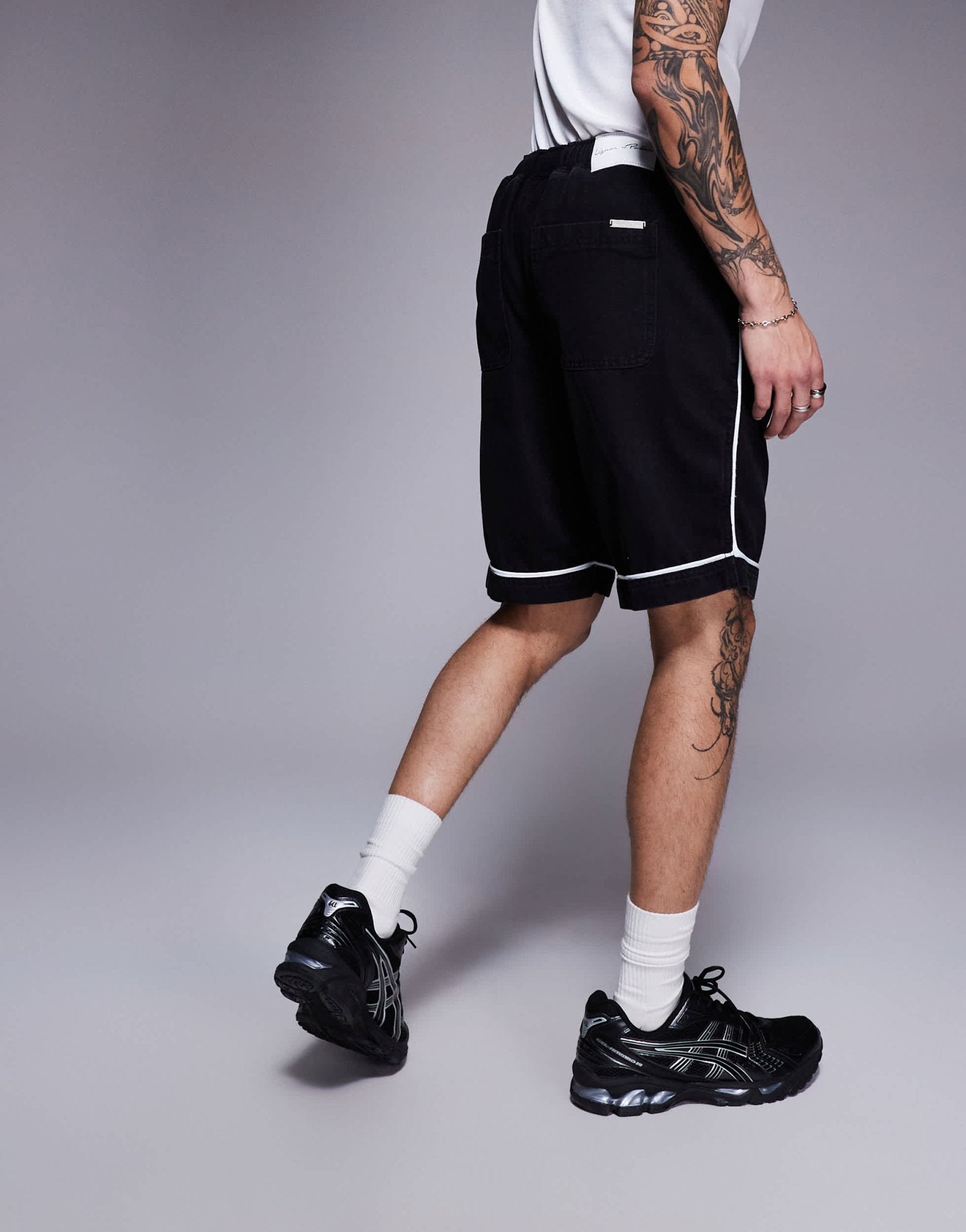 Liquor N Poker varsity shorts in black - ASOS Sample Sale