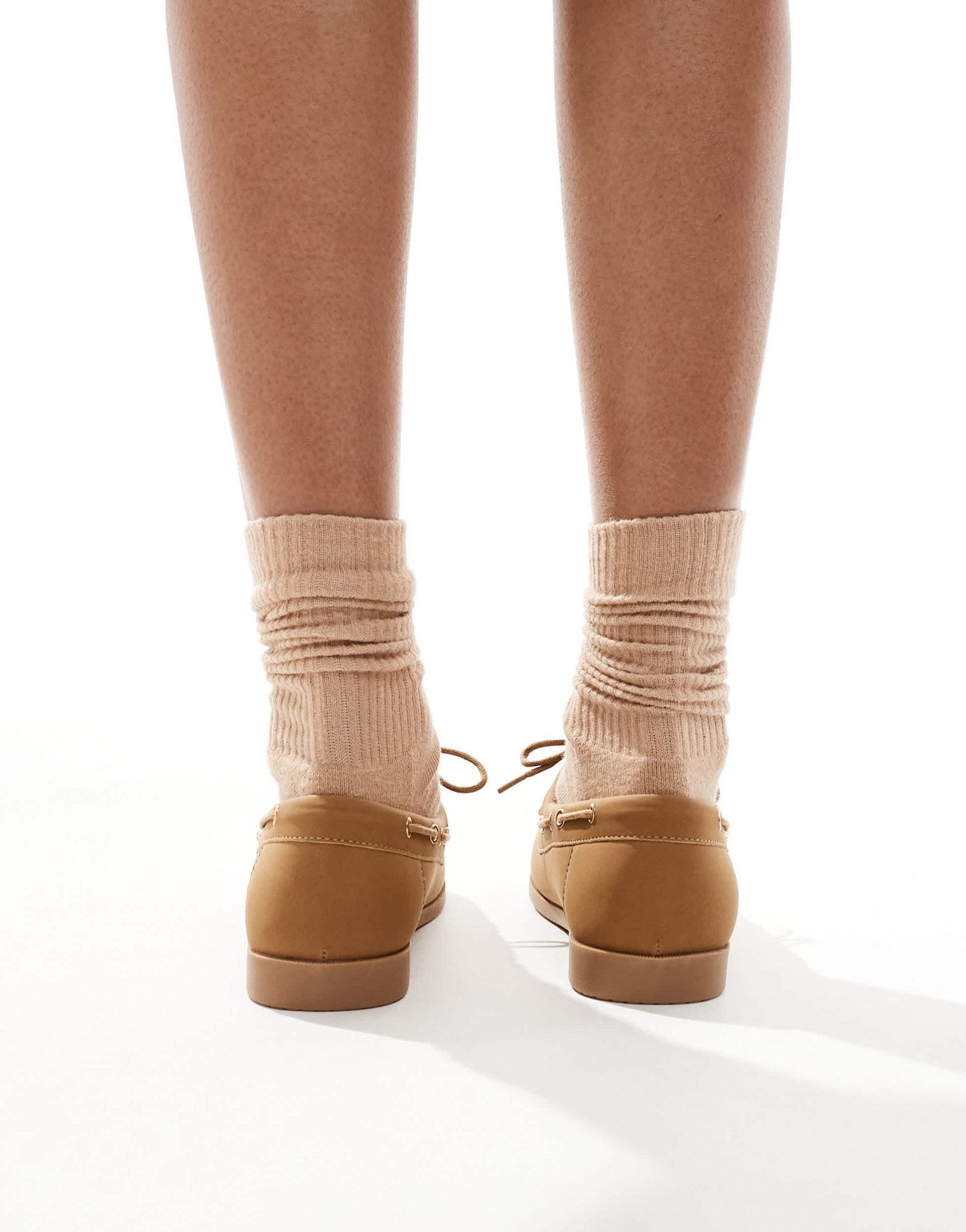 London Rebel Wide Fit lace up boat shoes in brown - ASOS Sample Sale
