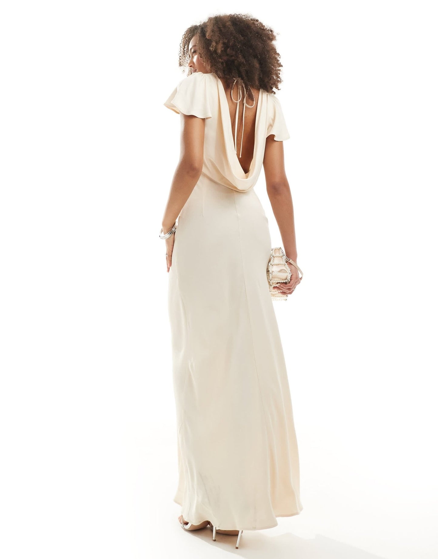 Maids to Measure Bridesmaid cowl back maxi dress in ivory - ASOS Sample Sale