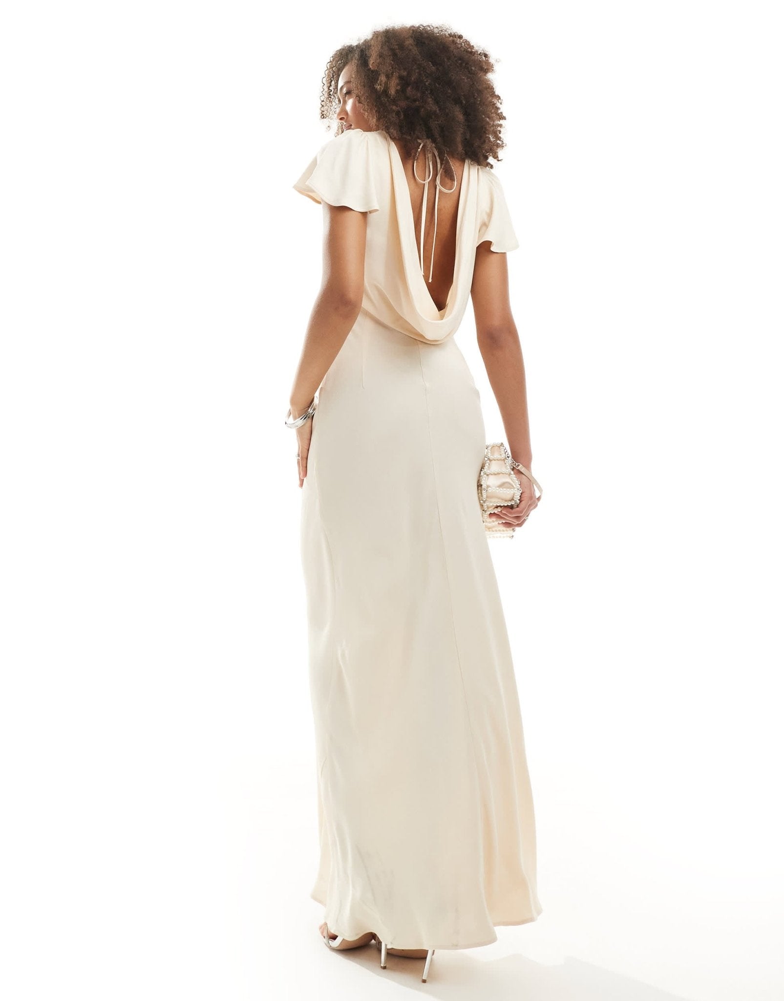 Maids to Measure Bridesmaid cowl back maxi dress in ivory - ASOS Sample Sale
