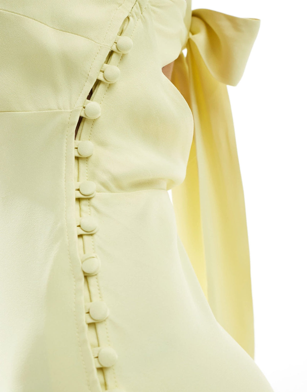 Maids to Measure Bridesmaid high neck maxi dress with tie back in lemon - ASOS Sample Sale