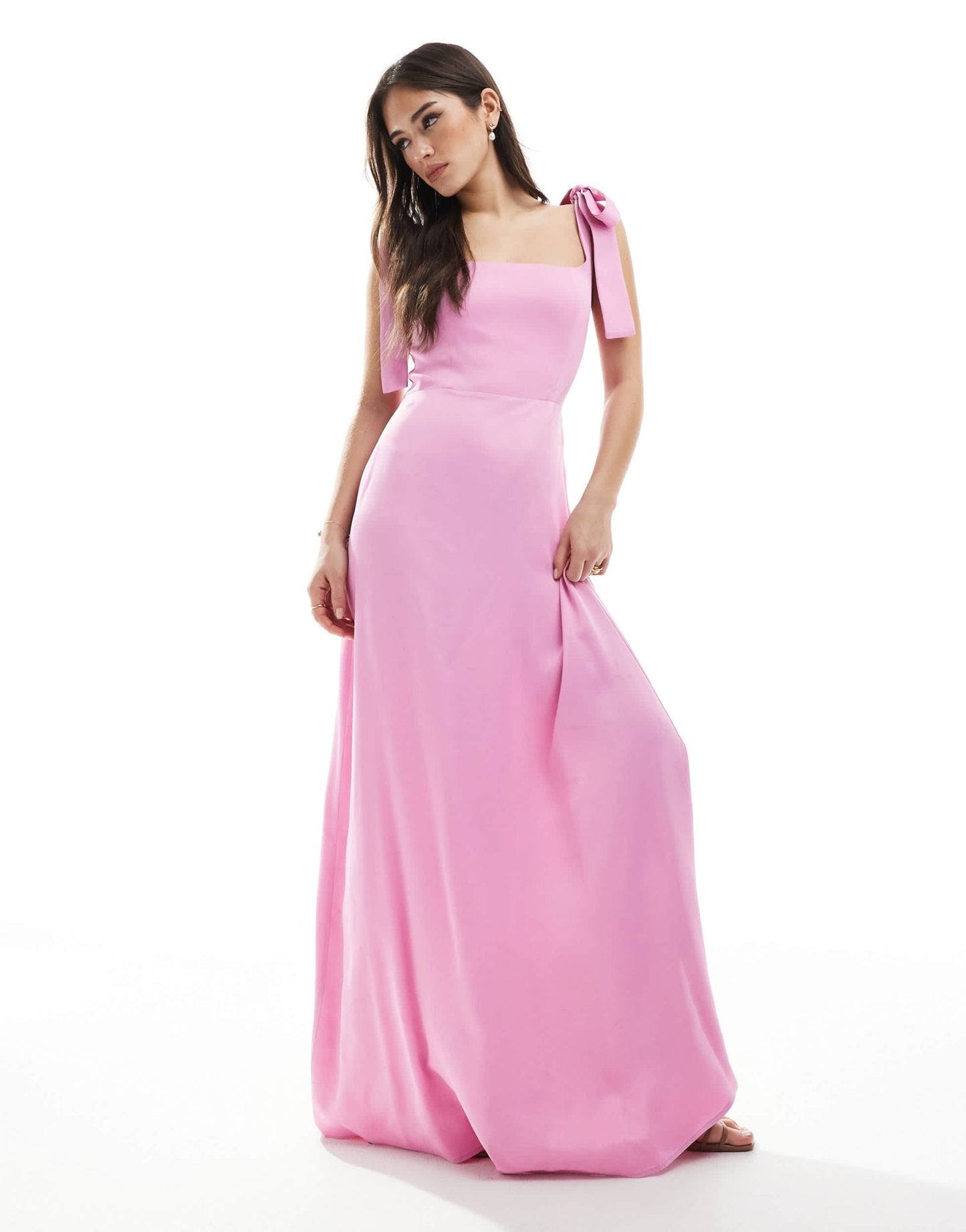 Maids to Measure Bridesmaid tie shoulder maxi dress in orchid - ASOS Sample Sale