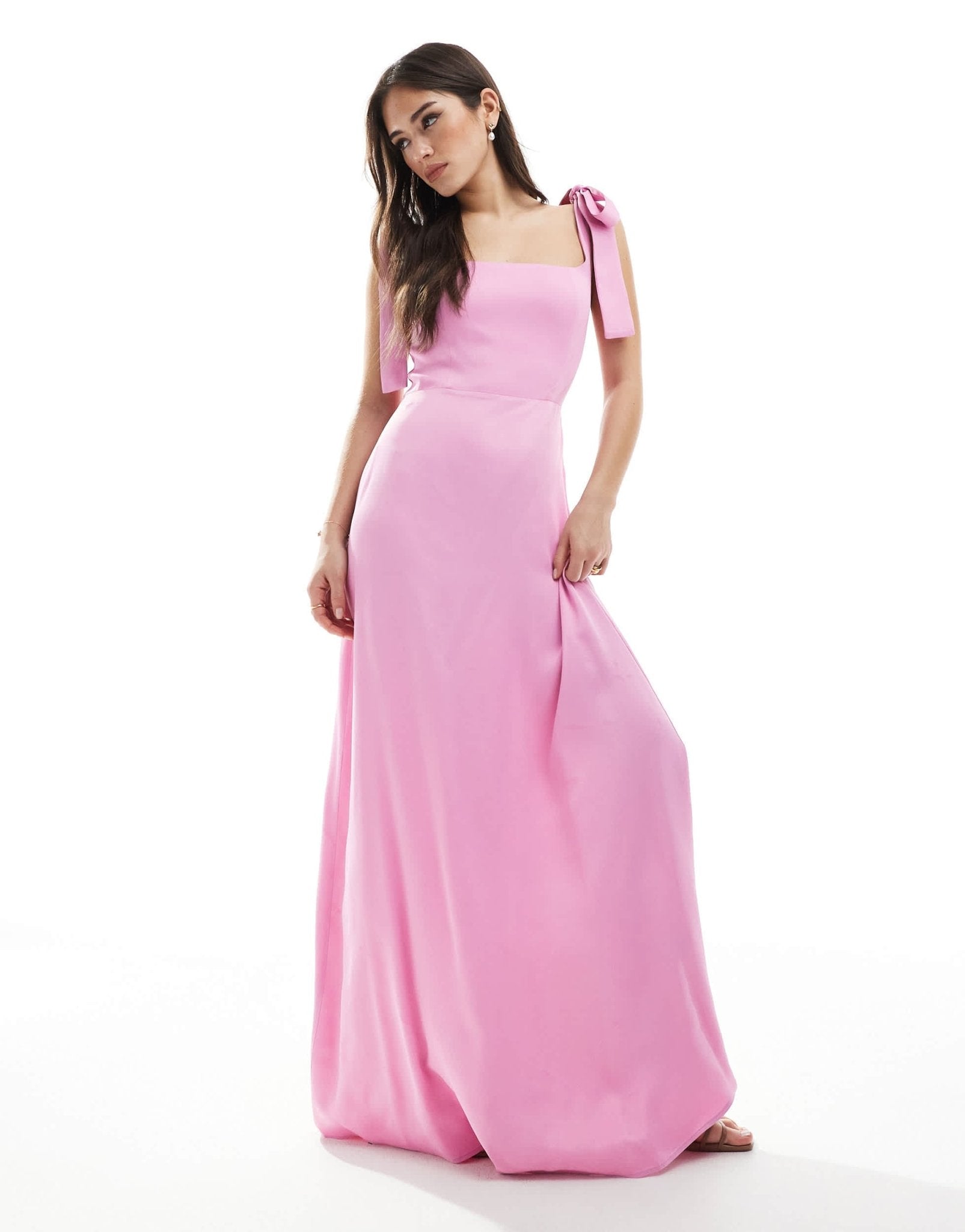 Maids to Measure Bridesmaid tie shoulder maxi dress in orchid - ASOS Sample Sale