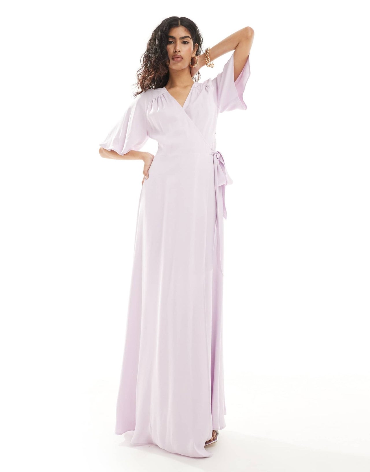Maids to Measure Bridesmaid wrap maxi dress in lilac - ASOS Sample Sale