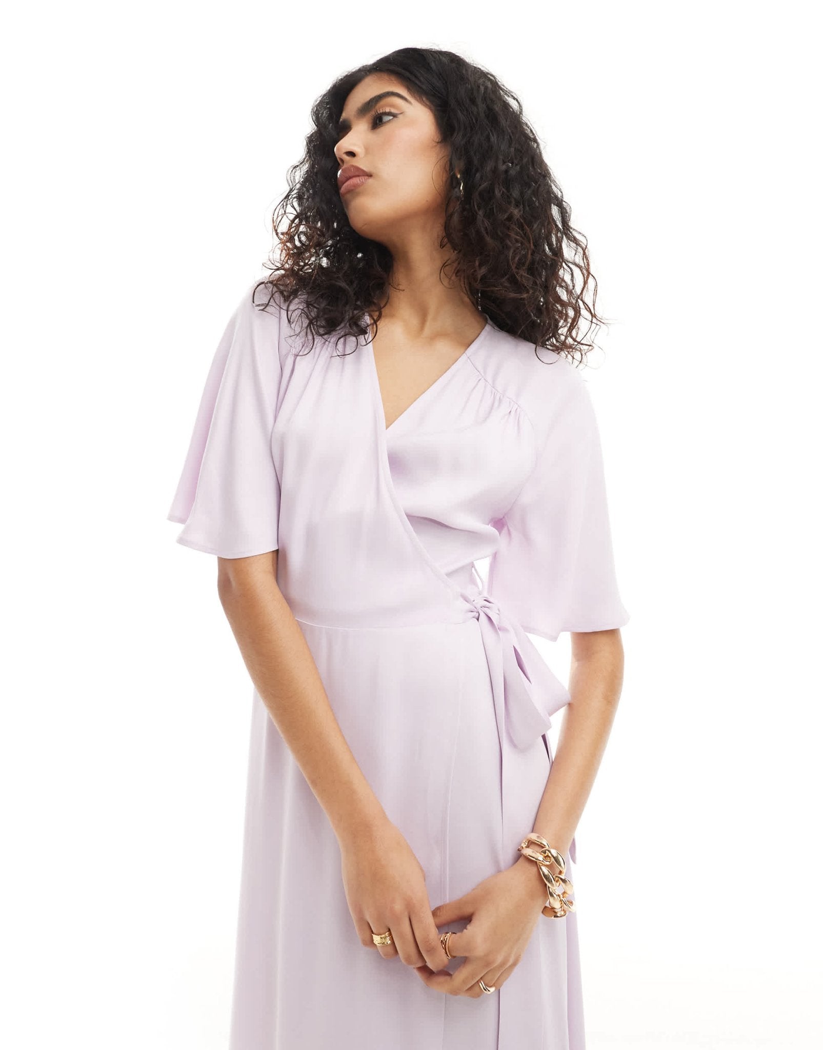 Maids to Measure Bridesmaid wrap maxi dress in lilac - ASOS Sample Sale