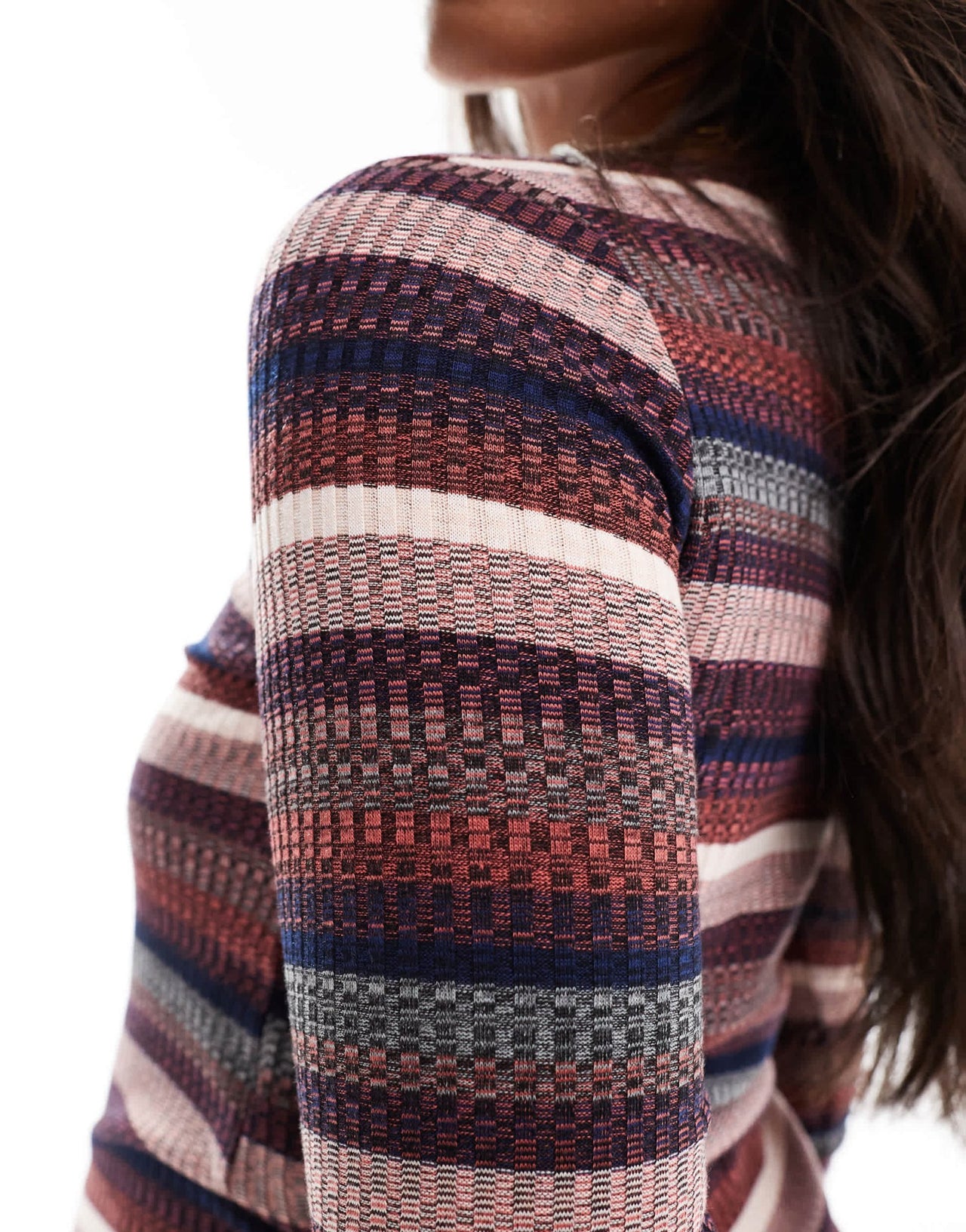 Mamalicious Maternity heavy ribbed maxi dress in multi stripe - ASOS Sample Sale
