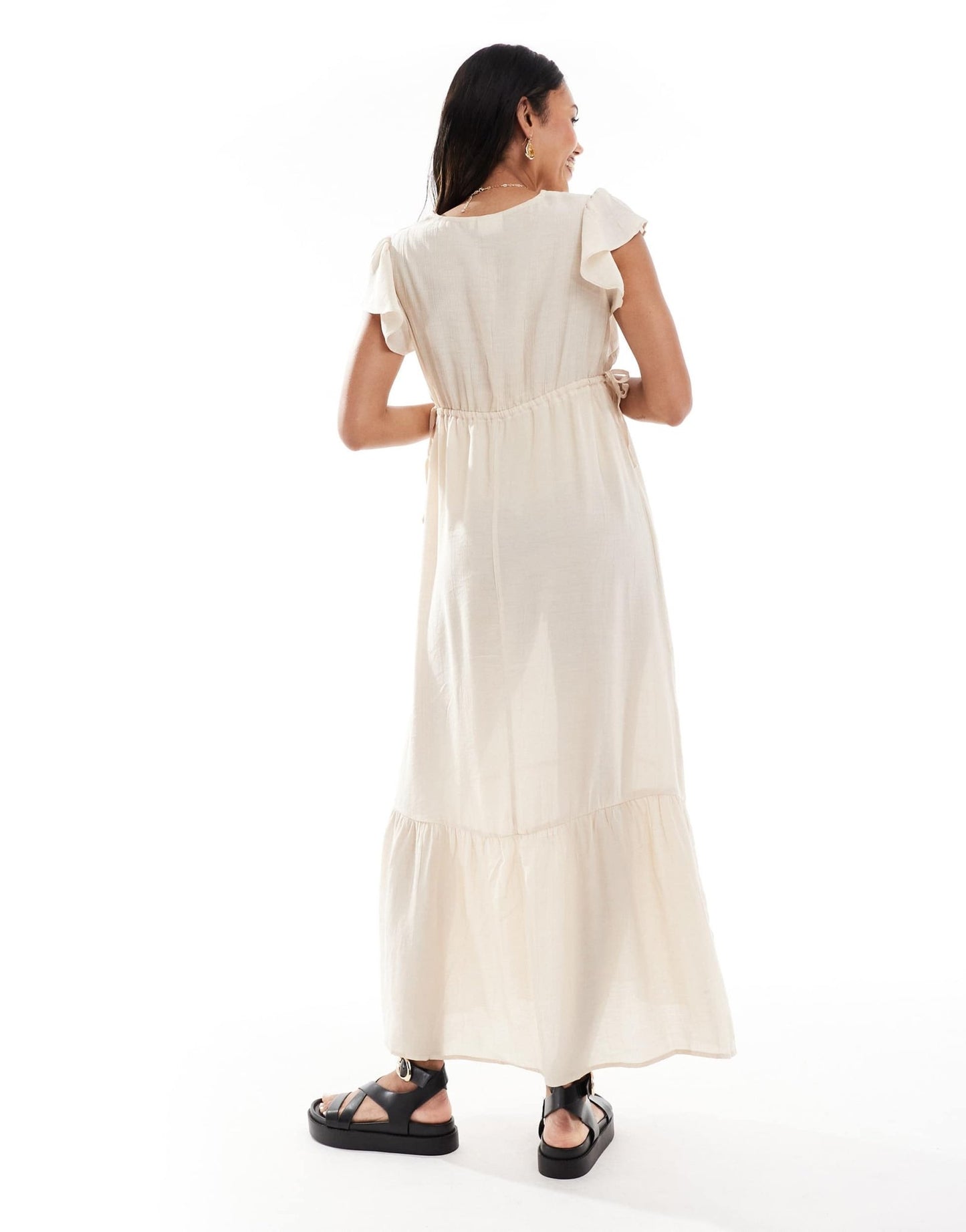 Mamalicious Maternity maxi dress in oatmeal - ASOS Sample Sale