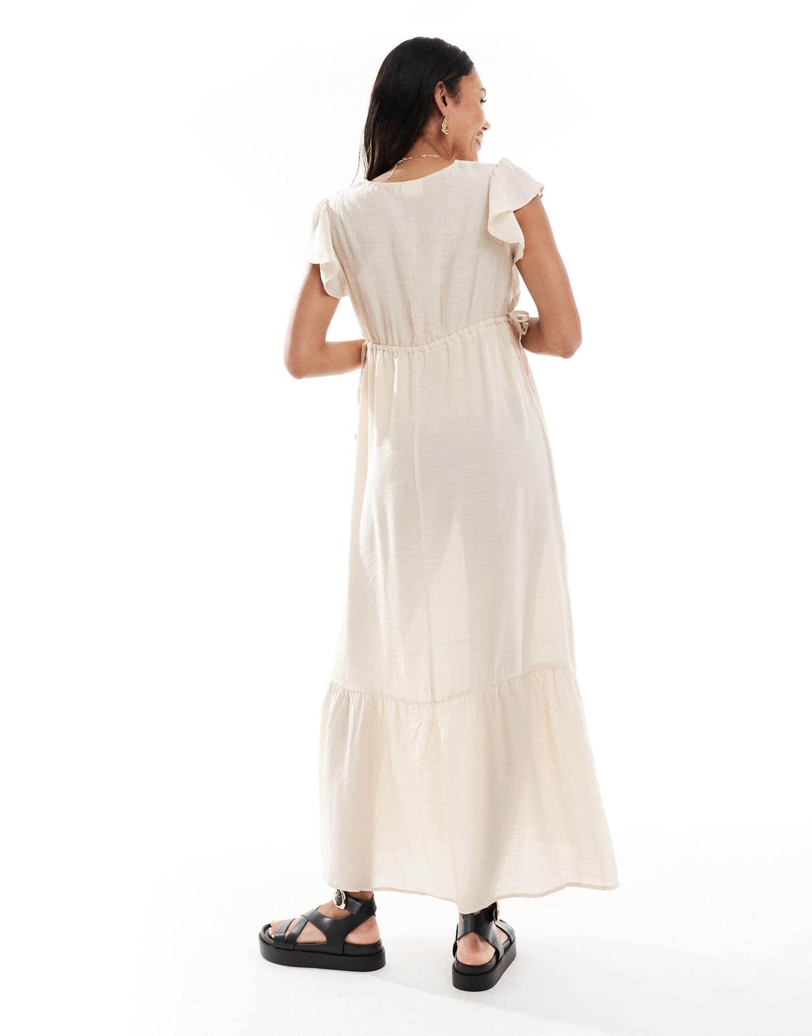 Mamalicious Maternity maxi dress in oatmeal - ASOS Sample Sale