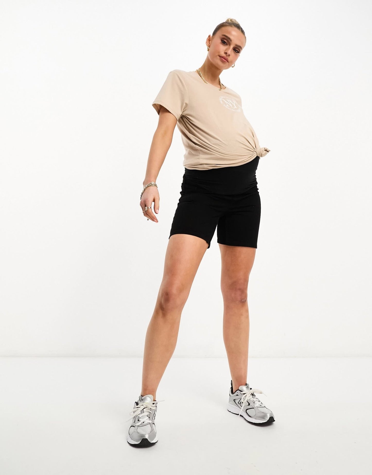 Mamalicious maternity over the bump denim shorts in black - ASOS Sample Sale