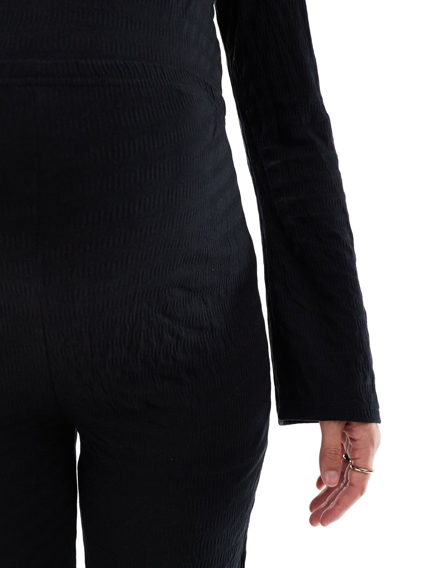 Mamalicious maternity textured straight leg trouser co - ord in black - ASOS Sample Sale