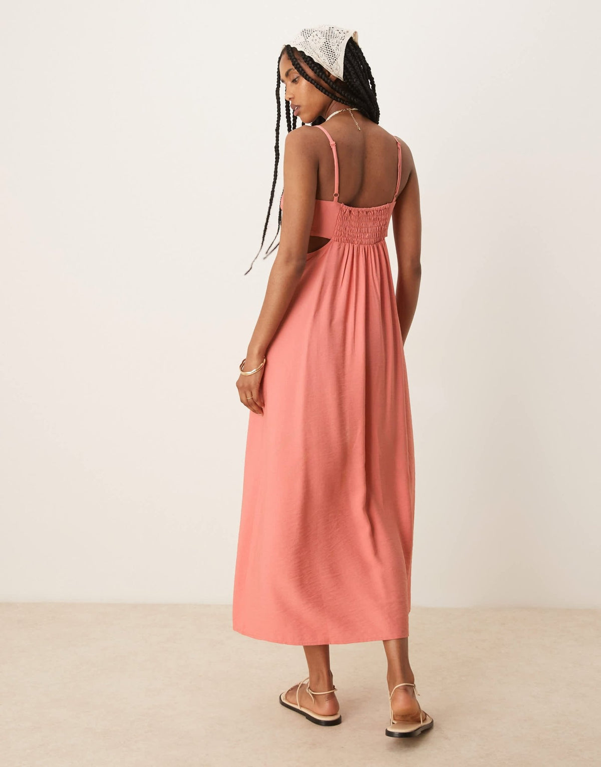 Mango a-line cut out side panel detail dress maxi dress in orange - ASOS Sample Sale