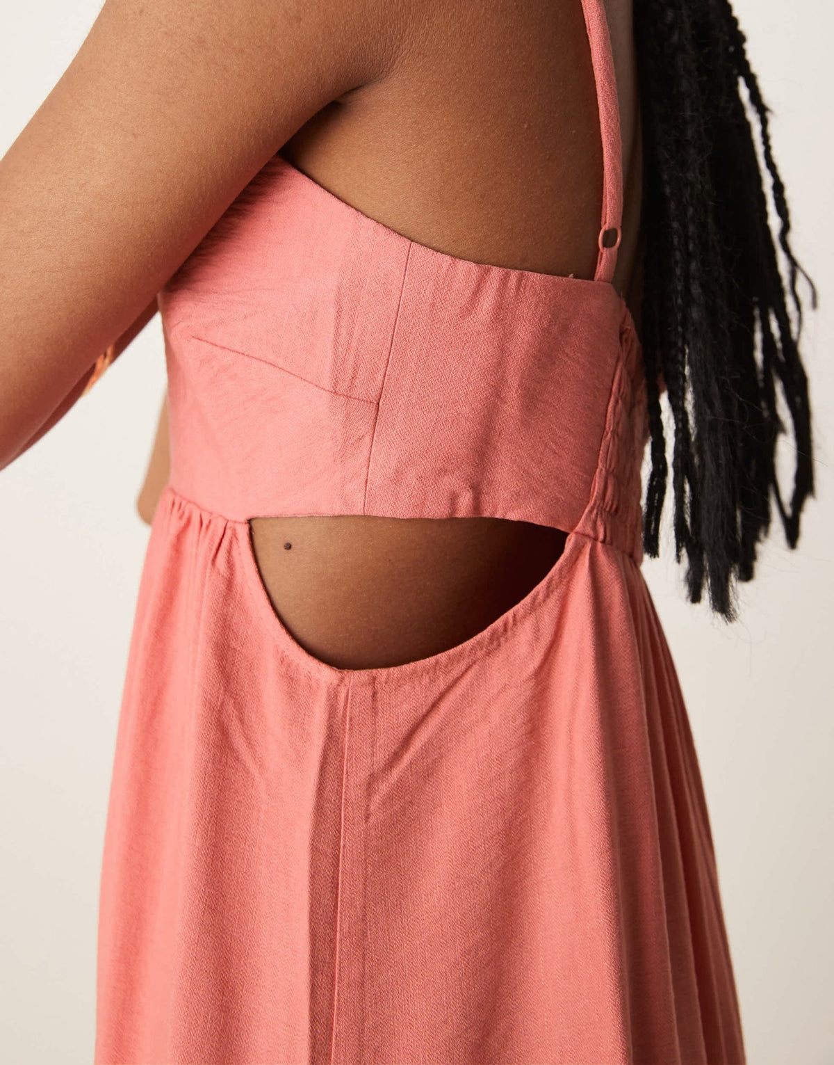 Mango a-line cut out side panel detail dress maxi dress in orange - ASOS Sample Sale