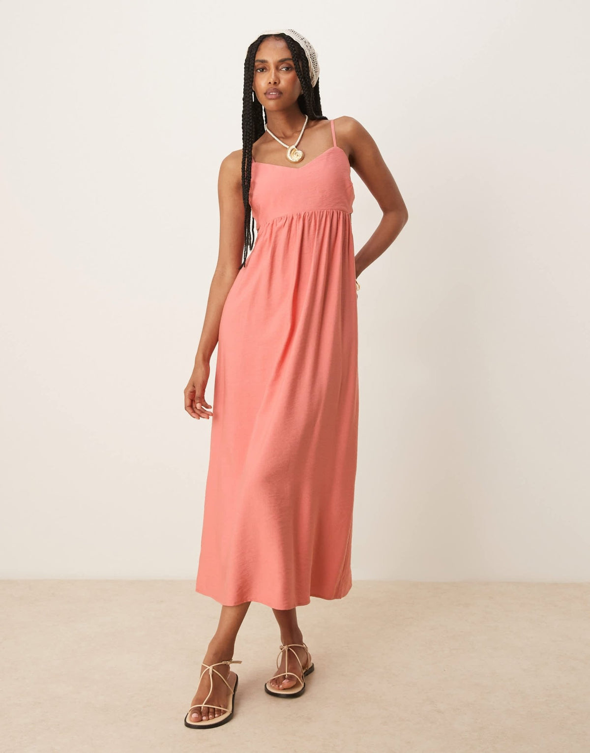 Mango a-line cut out side panel detail dress maxi dress in orange - ASOS Sample Sale
