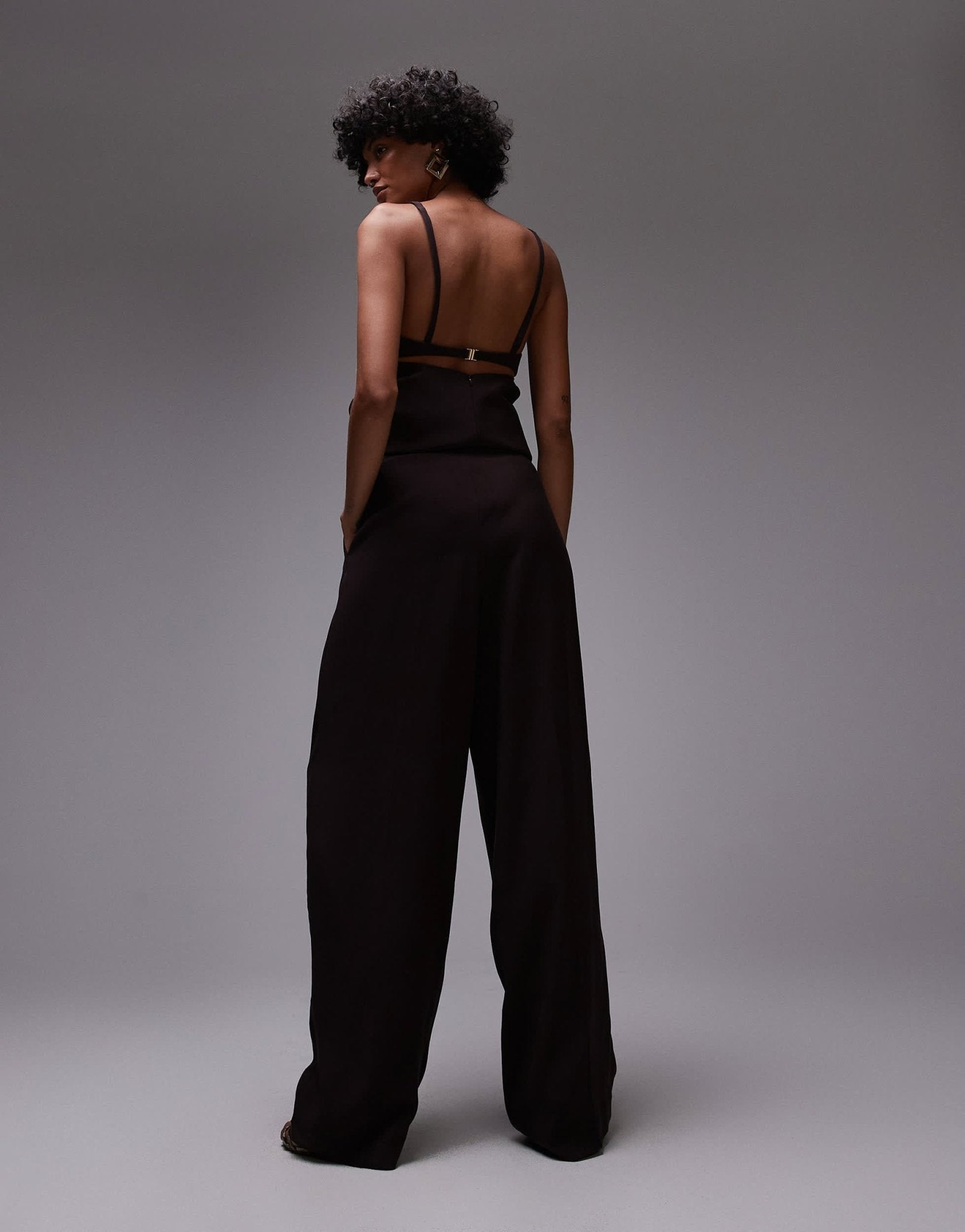 Mango balloon leg tailored trouser co-ord in chocolate - ASOS Sample Sale