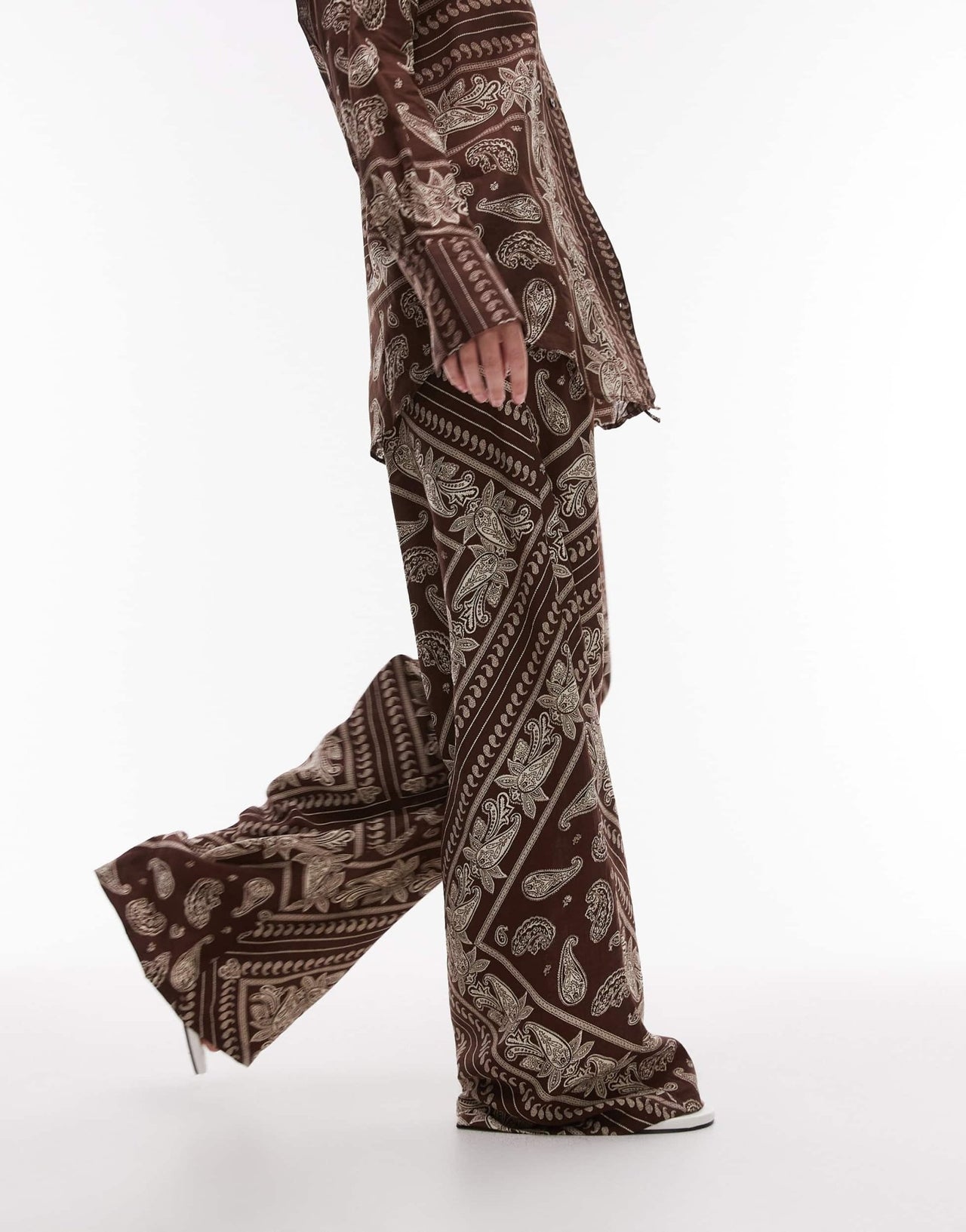 Mango bandana elasticated waist trouser co - ord in brown - ASOS Sample Sale
