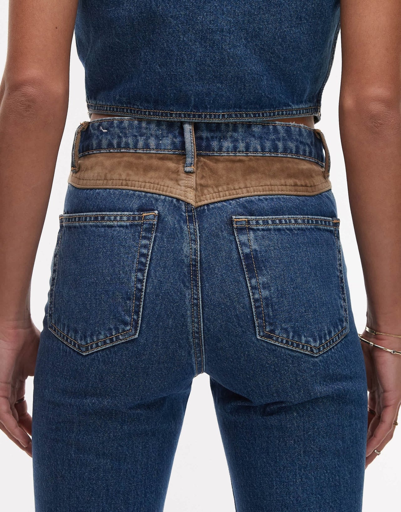 Mango Bannack cord pocket detail slim leg jeans co - ord in blue - ASOS Sample Sale
