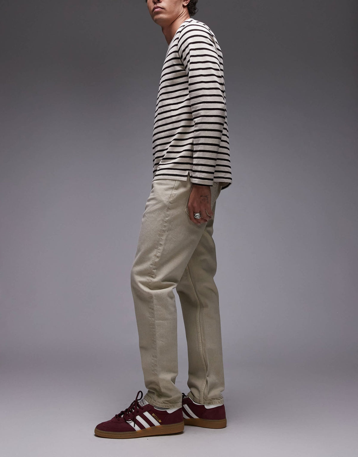 Mango barrel leg jeans in light beige - ASOS Sample Sale