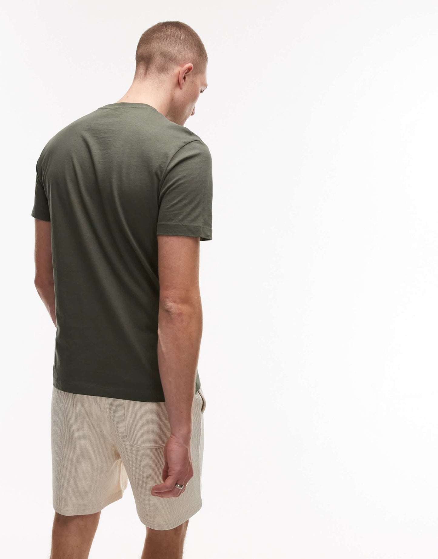 Mango basic short sleeve t-shirt in khaki - ASOS Sample Sale