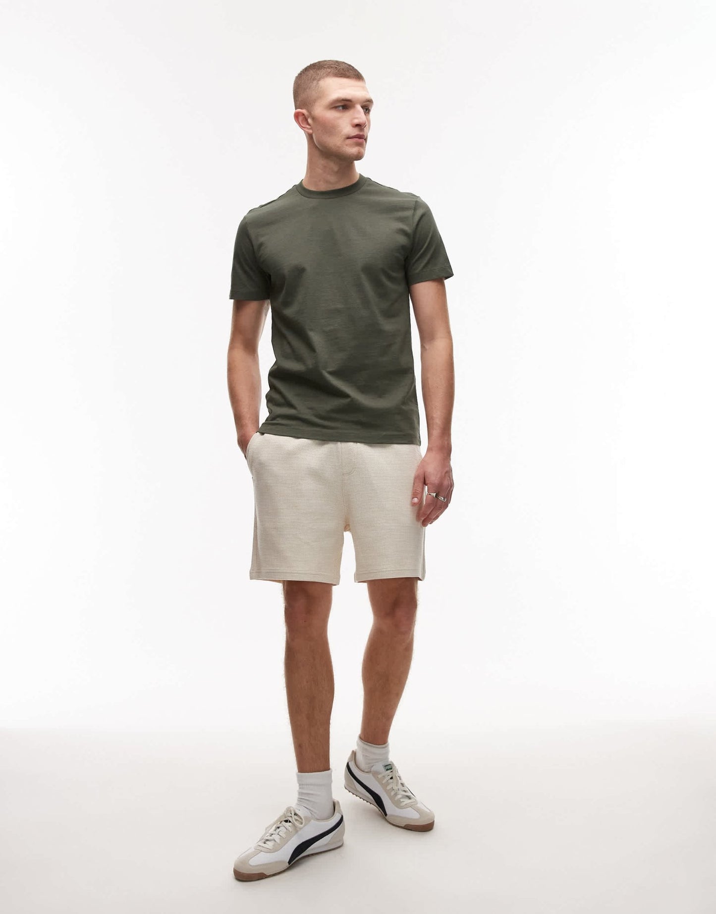 Mango basic short sleeve t-shirt in khaki - ASOS Sample Sale