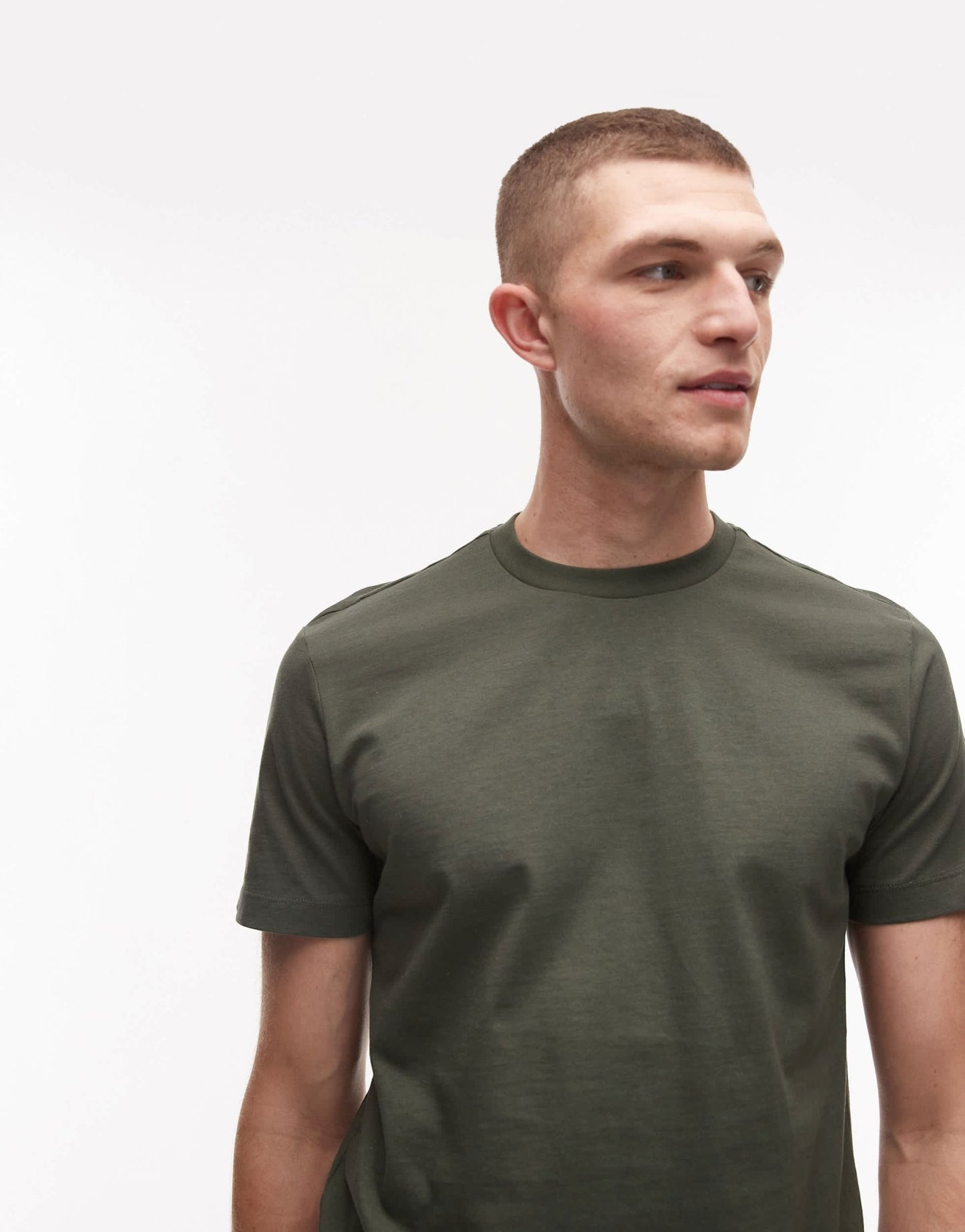 Mango basic short sleeve t-shirt in khaki - ASOS Sample Sale
