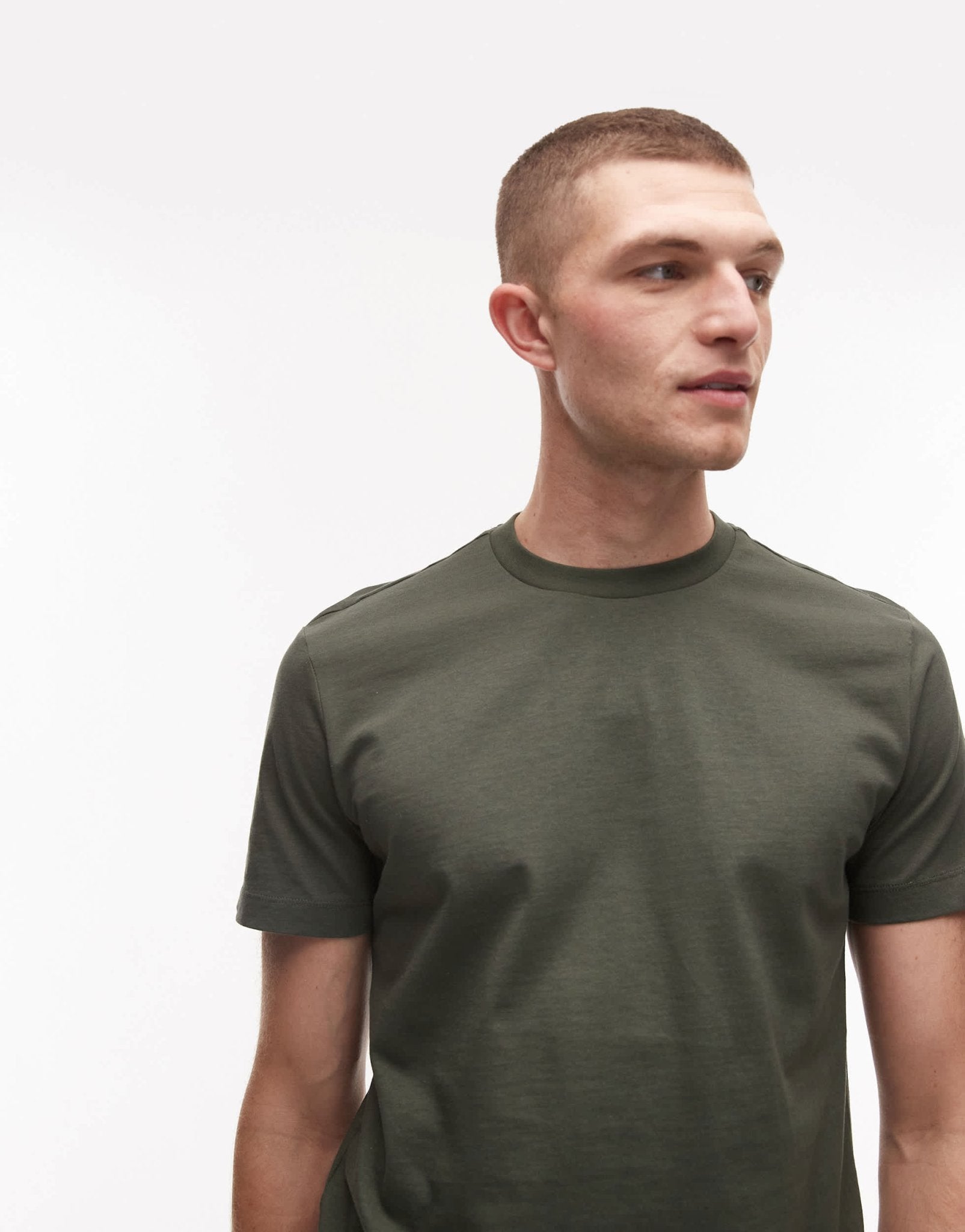 Mango basic short sleeve t-shirt in khaki - ASOS Sample Sale
