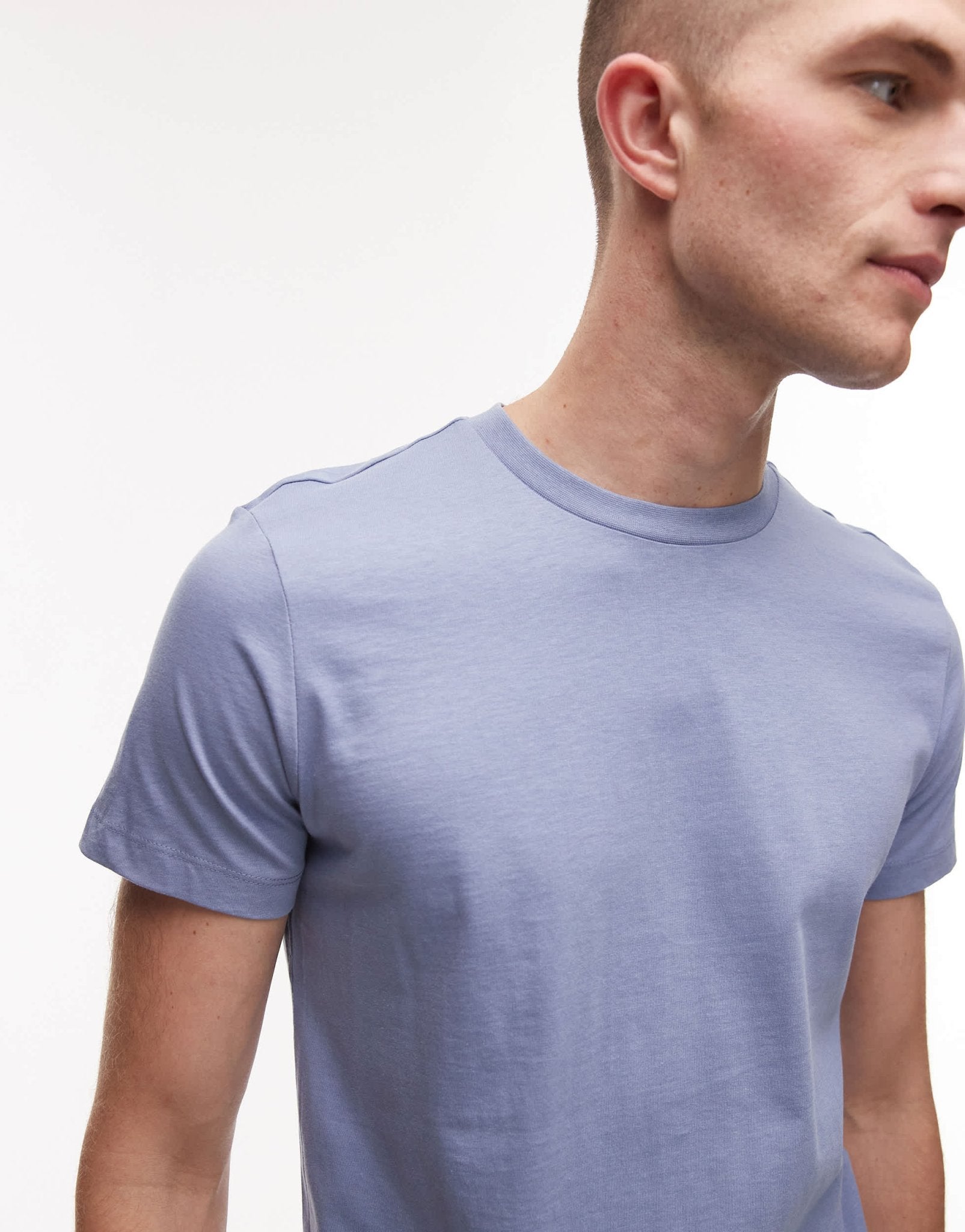 Mango basic short sleeve t-shirt in pale blue - ASOS Sample Sale