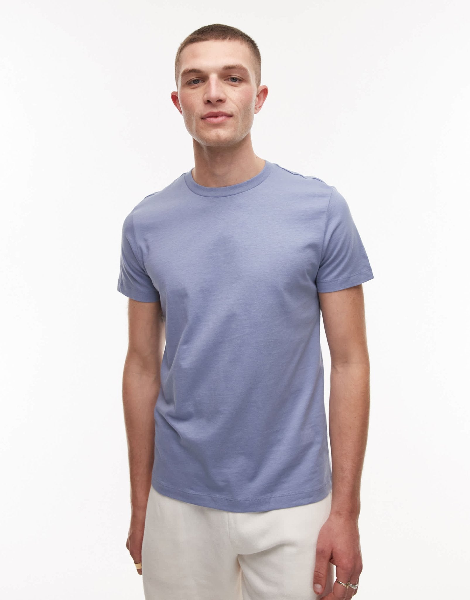 Mango basic short sleeve t-shirt in pale blue - ASOS Sample Sale