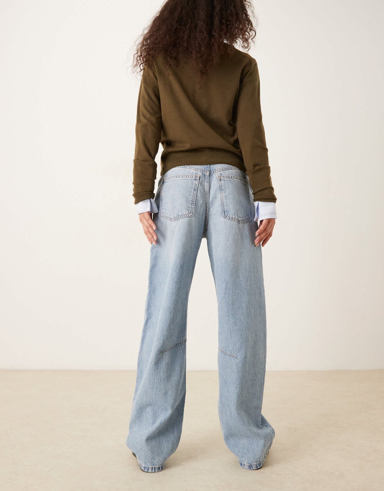 Mango Bet balloon leg jean in light blue - ASOS Sample Sale