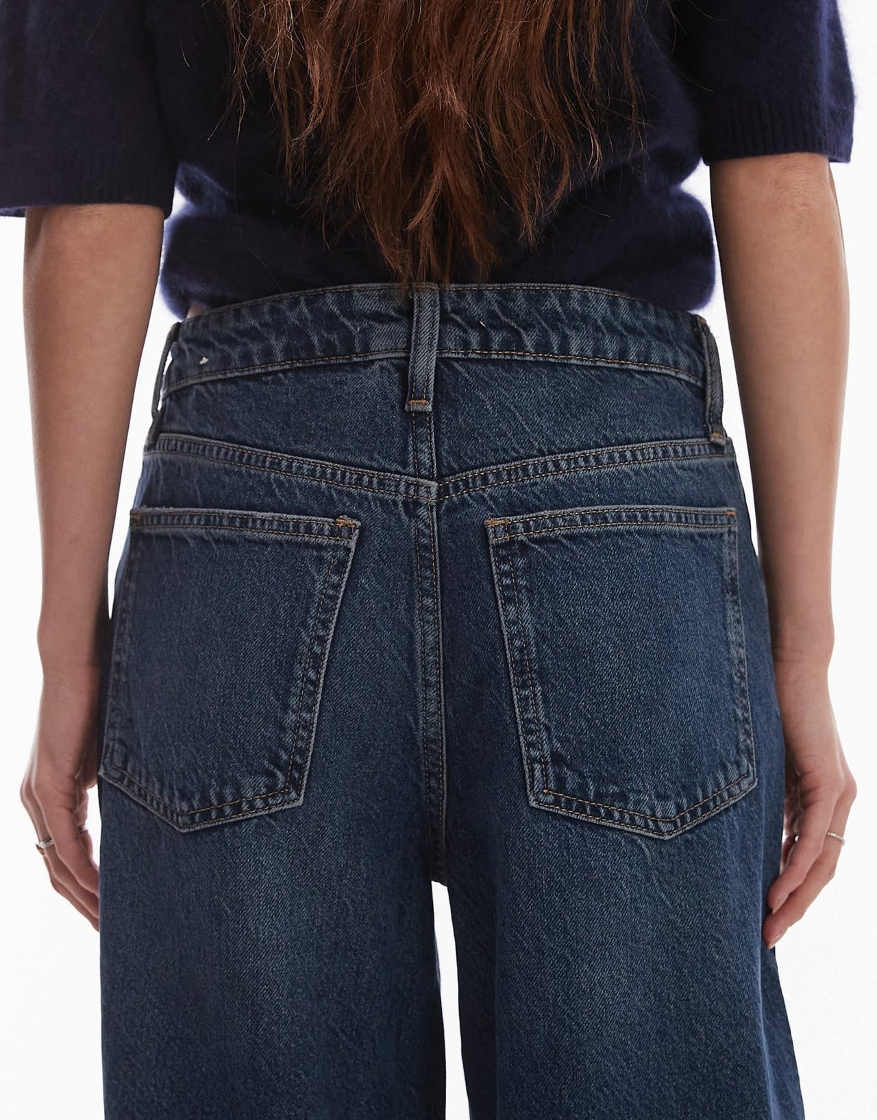Mango Bet medium waist jeans in dark blue - ASOS Sample Sale