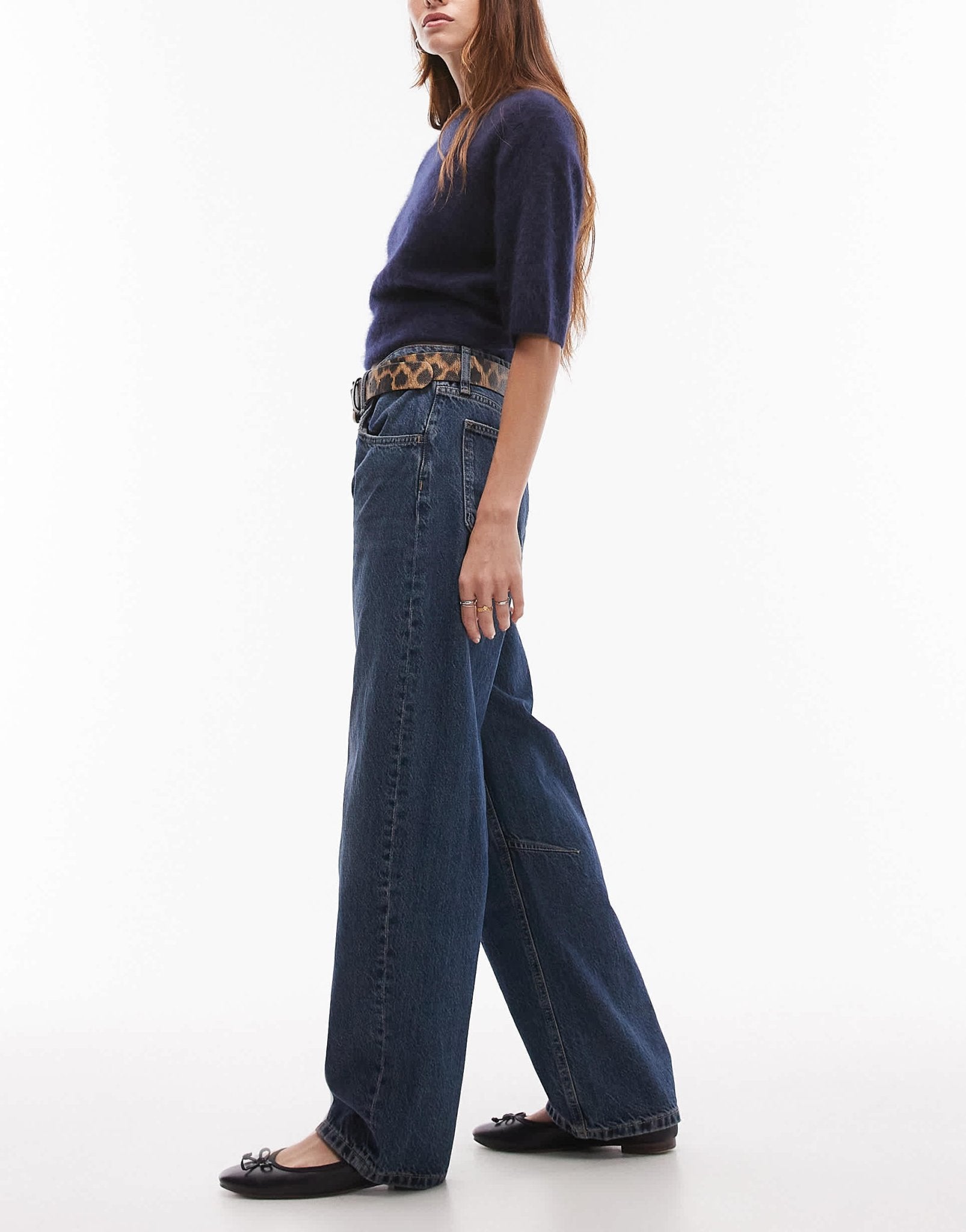 Mango Bet medium waist jeans in dark blue - ASOS Sample Sale