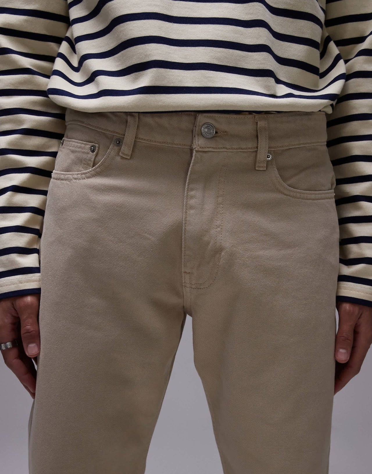 Mango Bob tapered fit jeans in light beige - ASOS Sample Sale