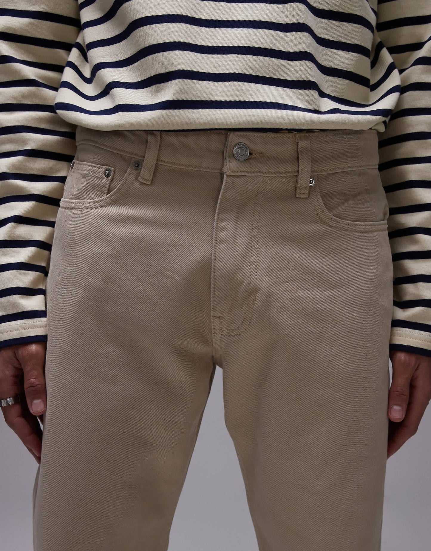 Mango Bob tapered fit jeans in light beige - ASOS Sample Sale