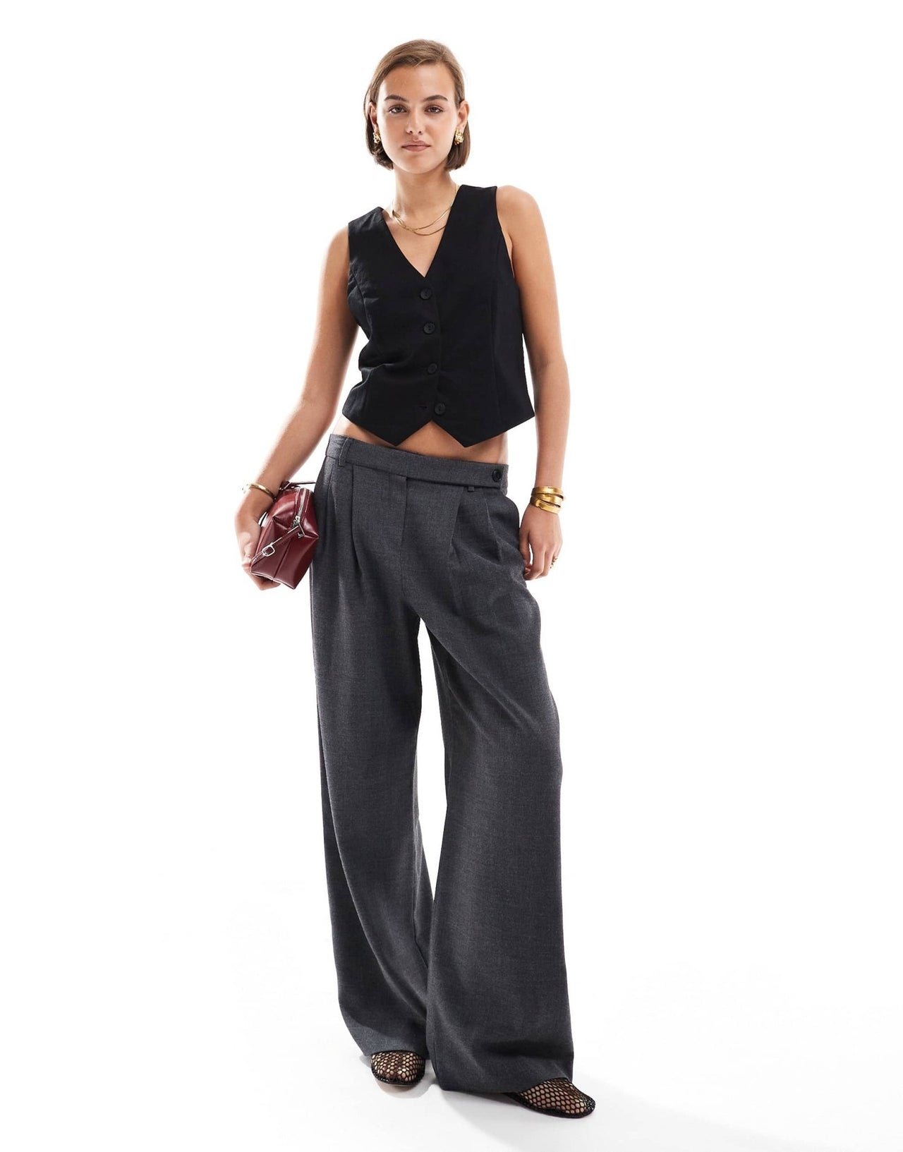 Mango button front waistcoat in black - ASOS Sample Sale