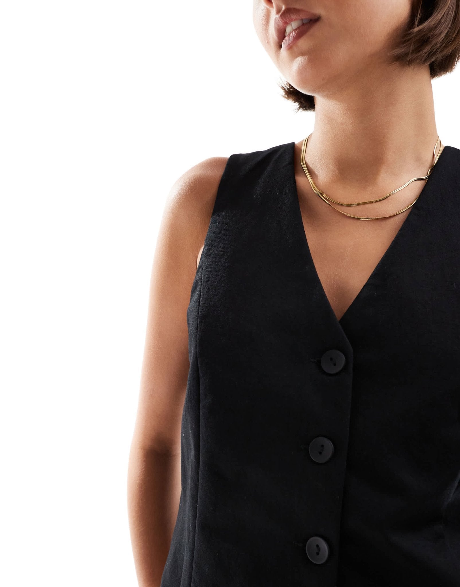 Mango button front waistcoat in black - ASOS Sample Sale