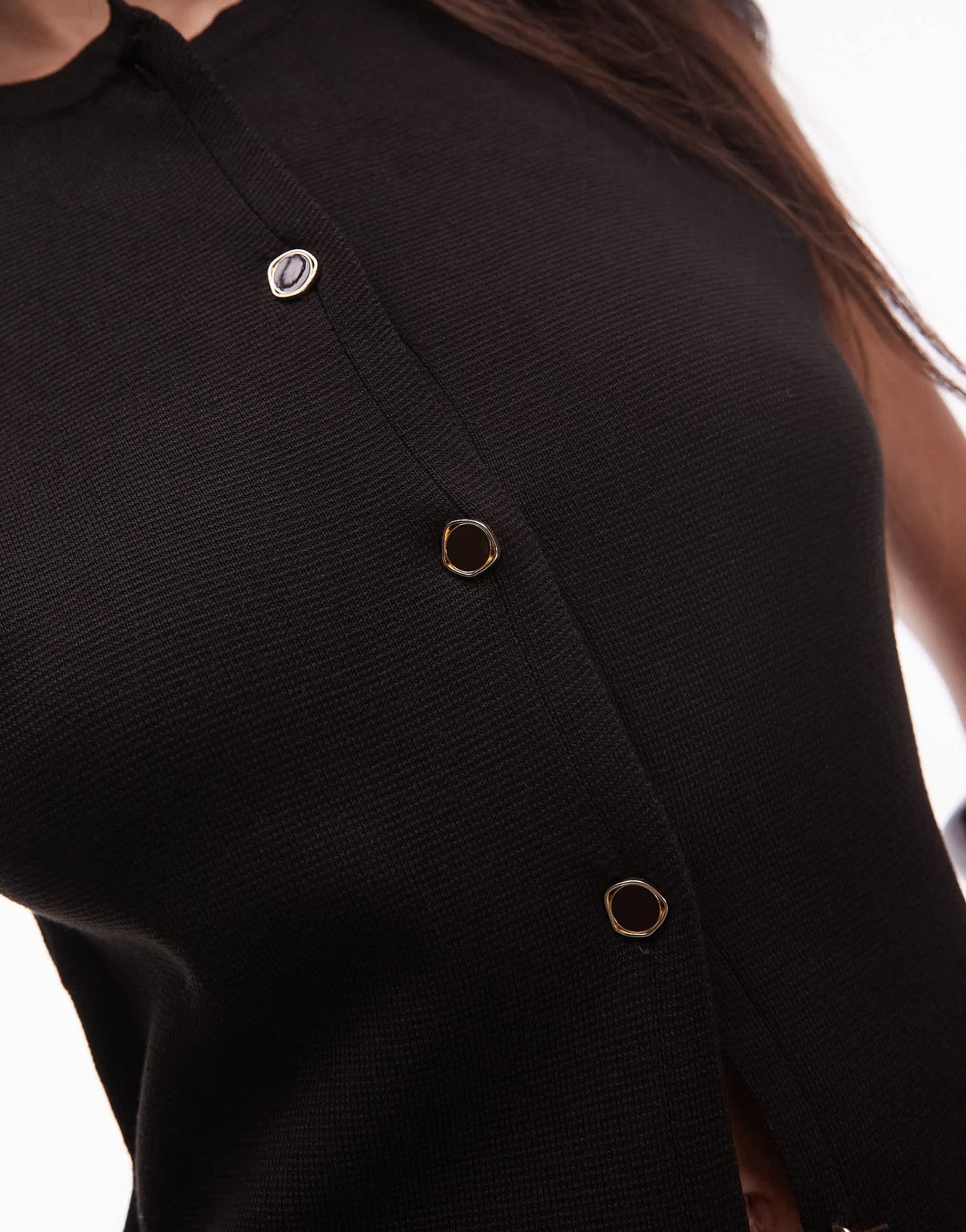 Mango button through knitted waistcoat in dark brown - ASOS Sample Sale