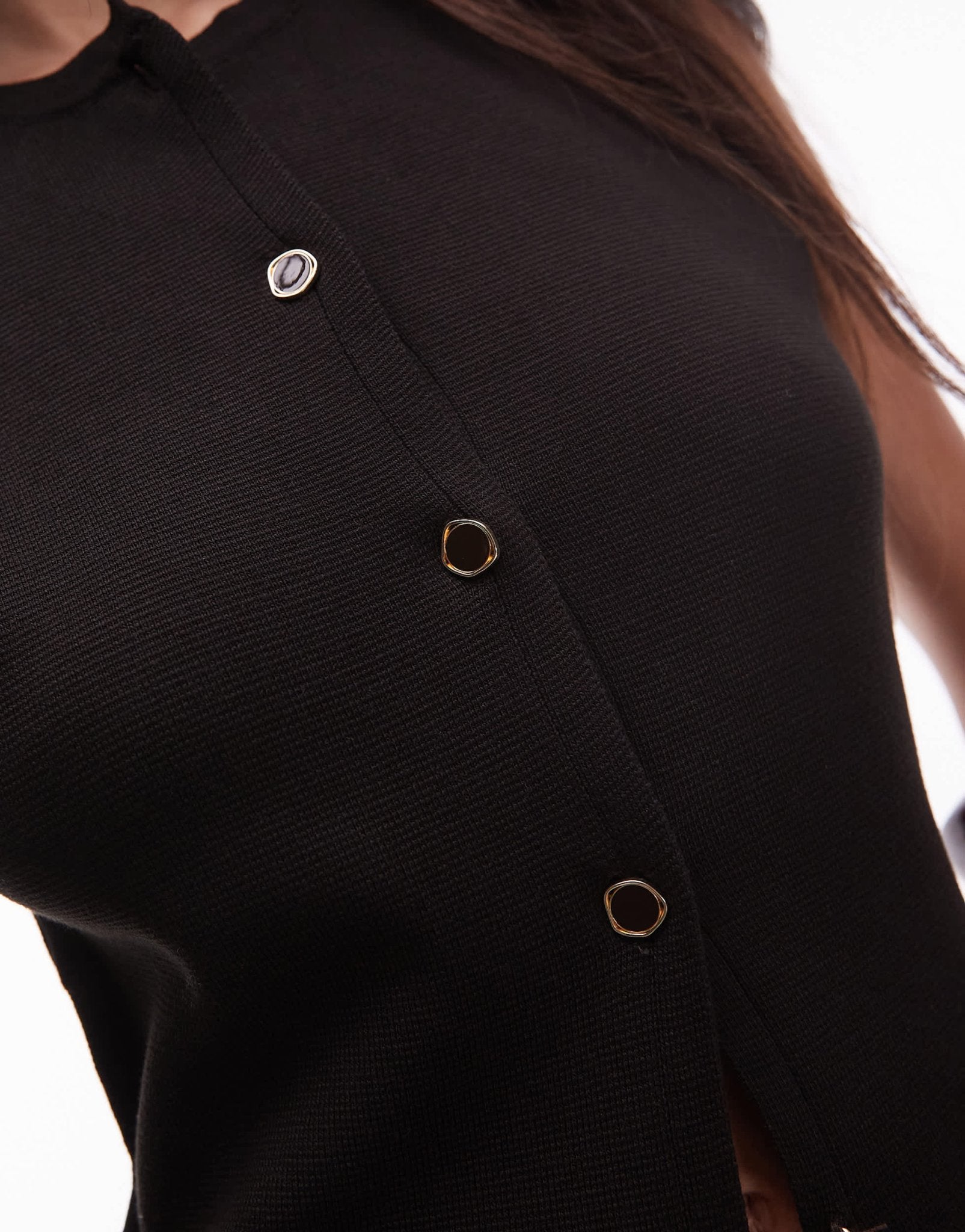 Mango button through knitted waistcoat in dark brown - ASOS Sample Sale