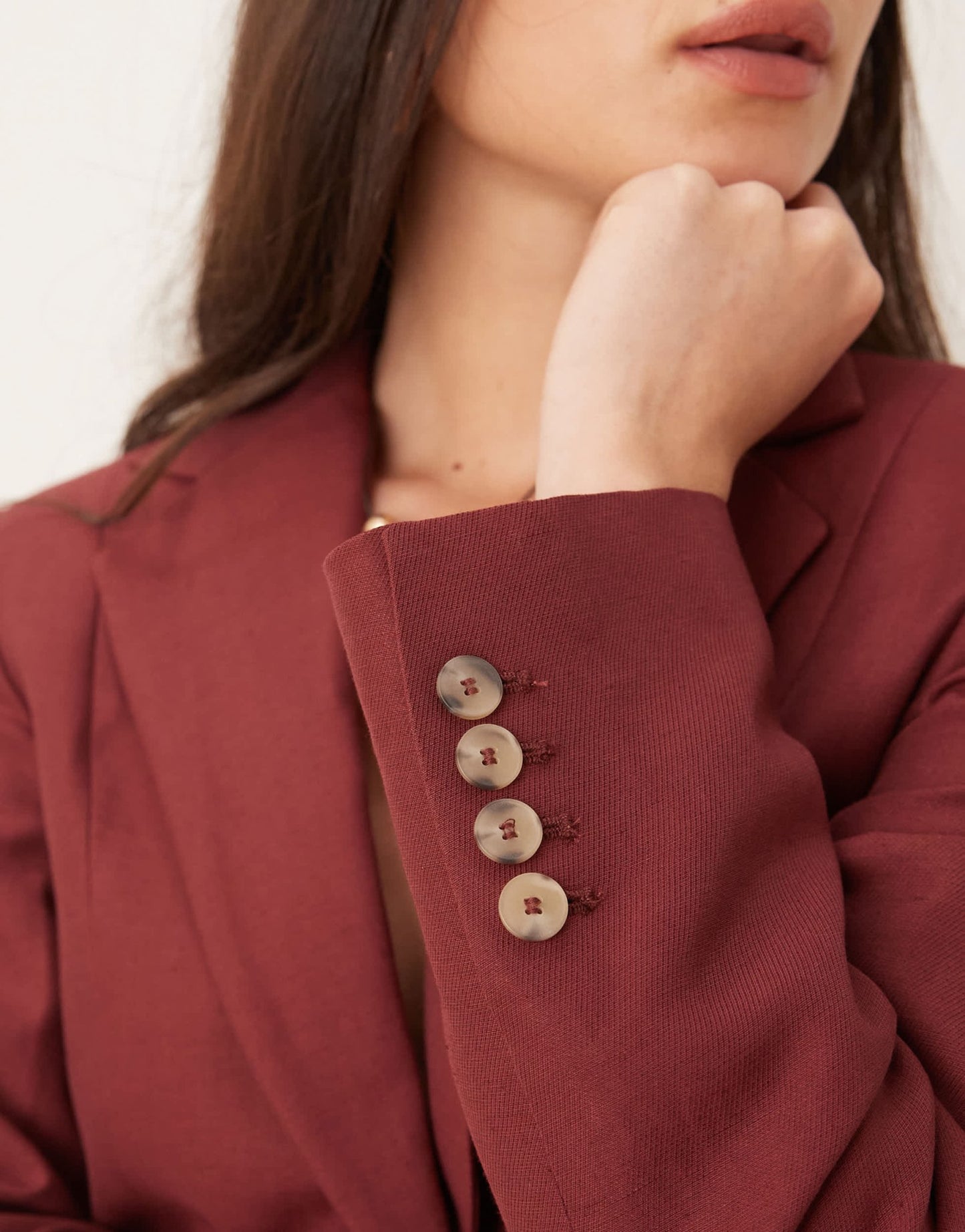 Mango capsule linen mix over sized blazer co-ord in wine - ASOS Sample Sale