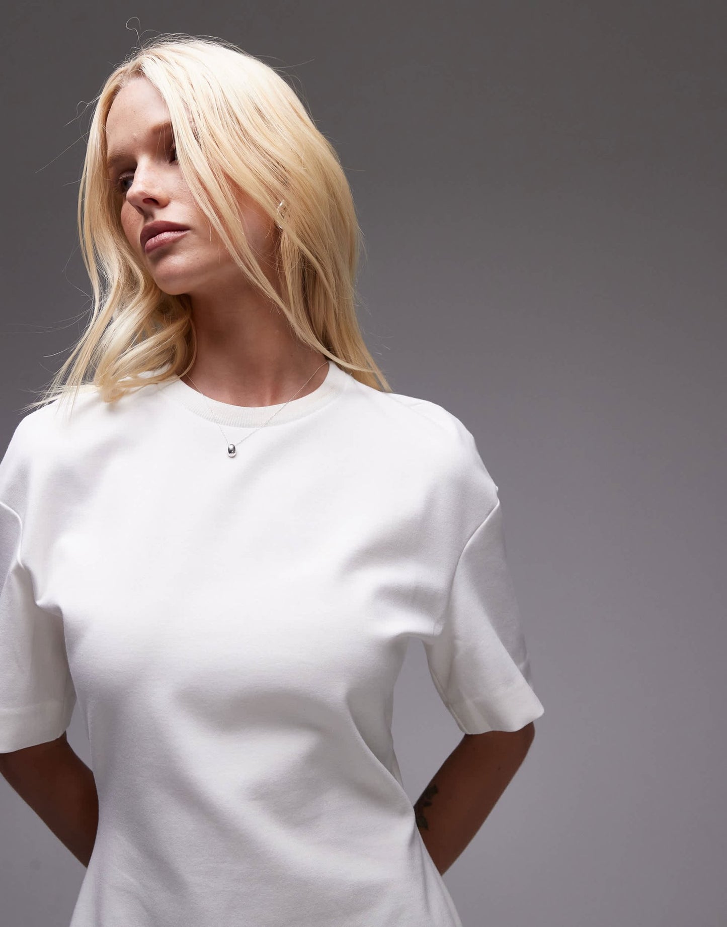 Mango capsule structured peplum top in white - ASOS Sample Sale