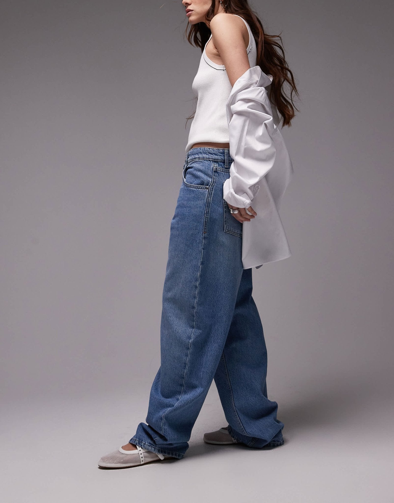 Mango Carlo seam front jeans in light blue - ASOS Sample Sale
