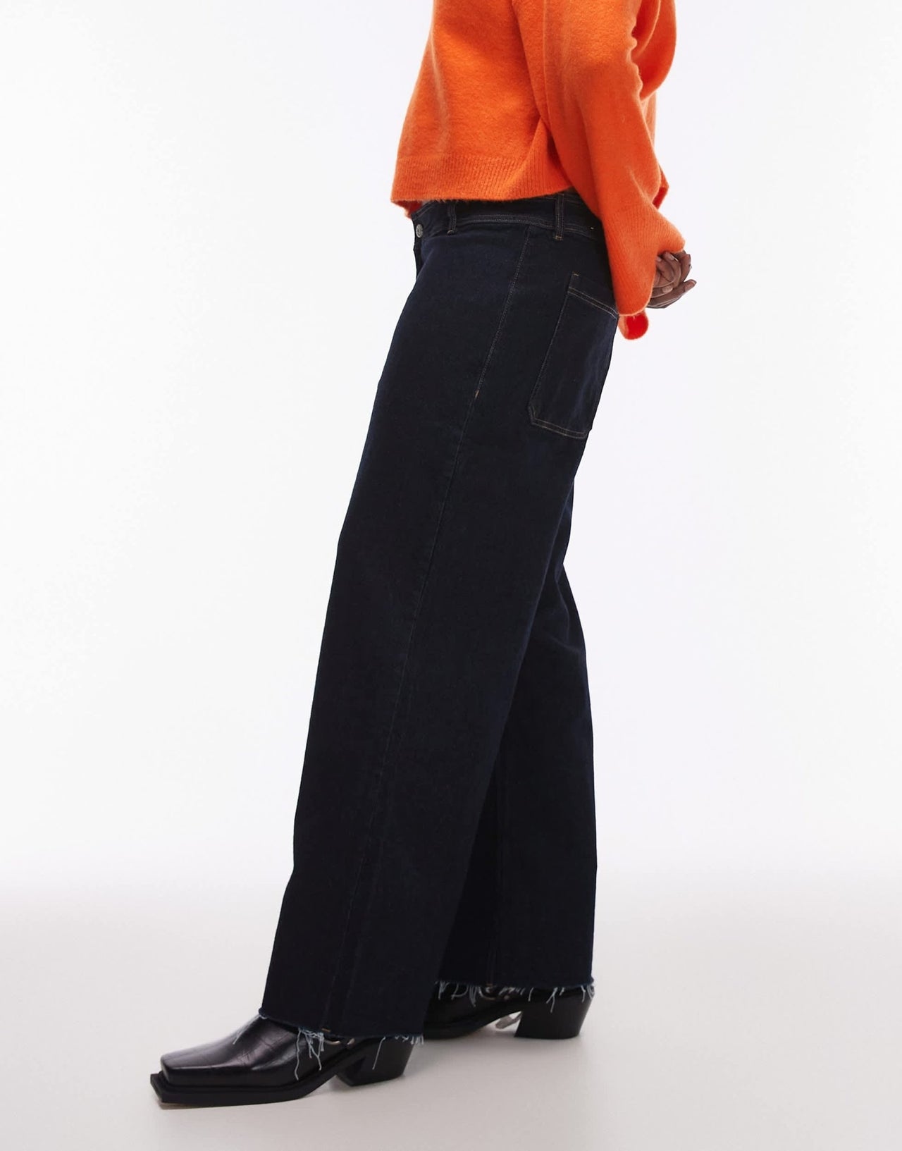 Mango Catherin wide leg jeans indigo - ASOS Sample Sale