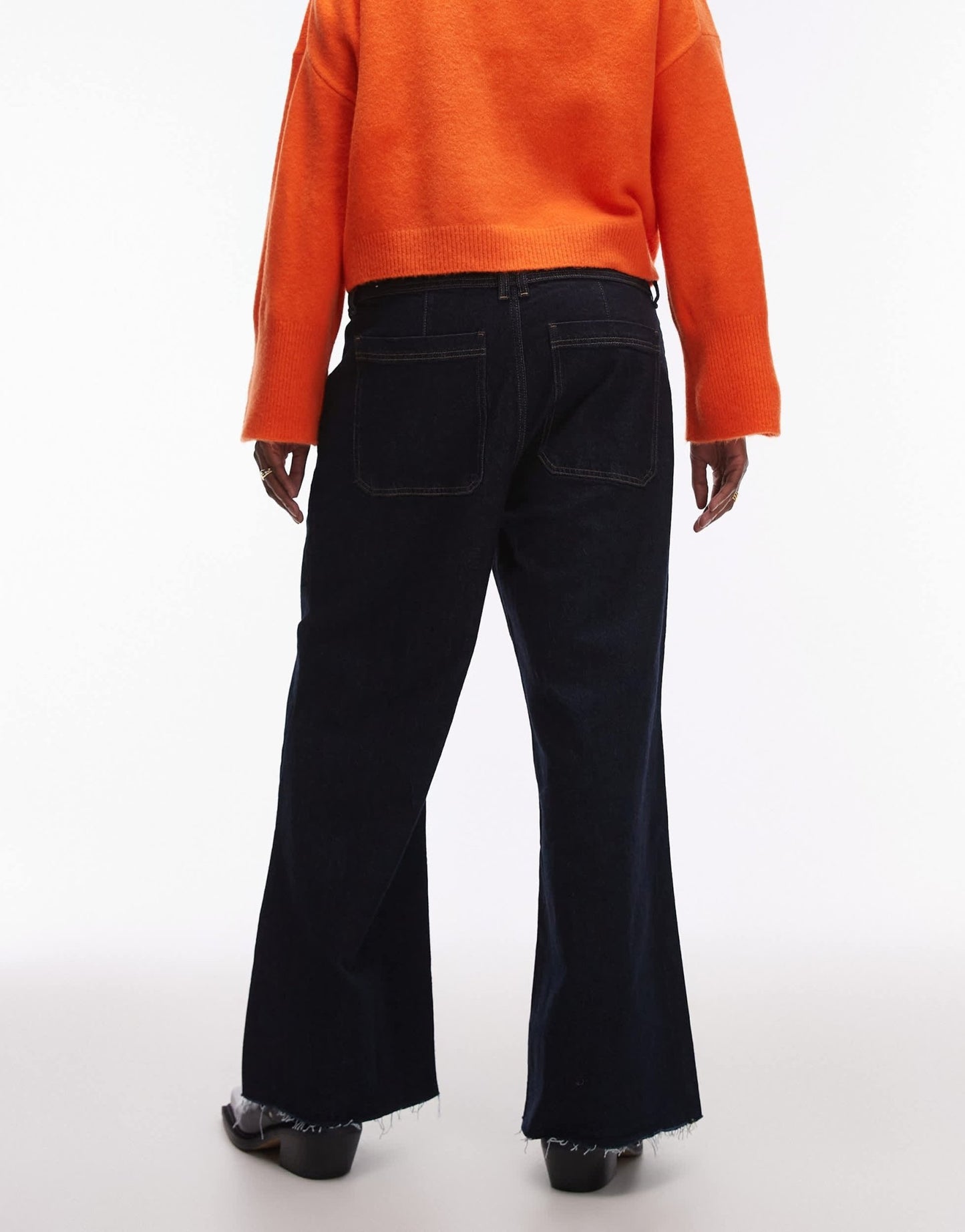 Mango Catherin wide leg jeans indigo - ASOS Sample Sale
