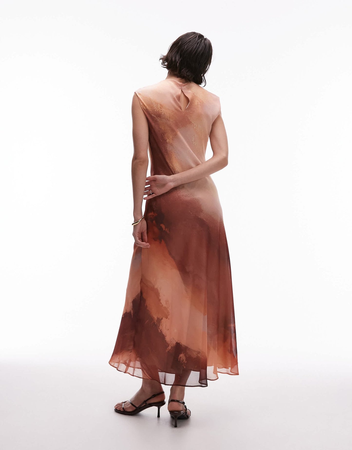 Mango chiffon midi dress in pink ombre print - ASOS Sample Sale