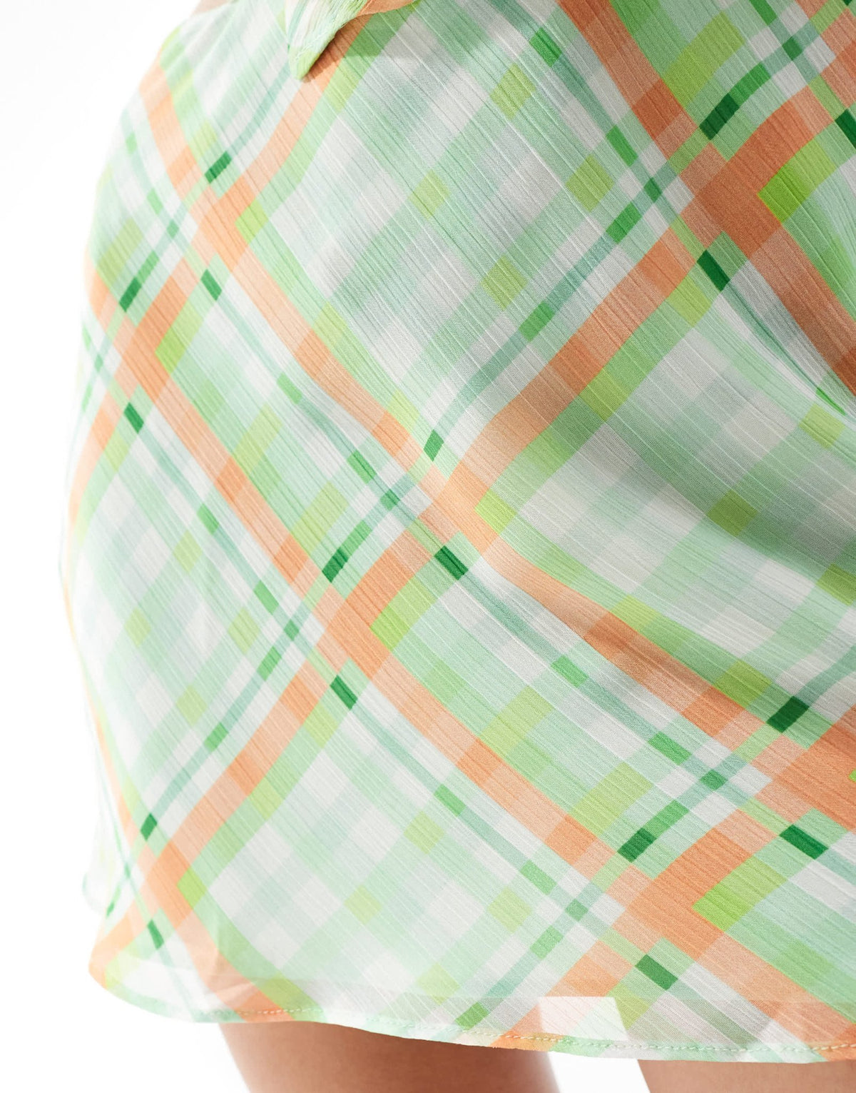 Mango co-ord check skirt in orange and green - ASOS Sample Sale
